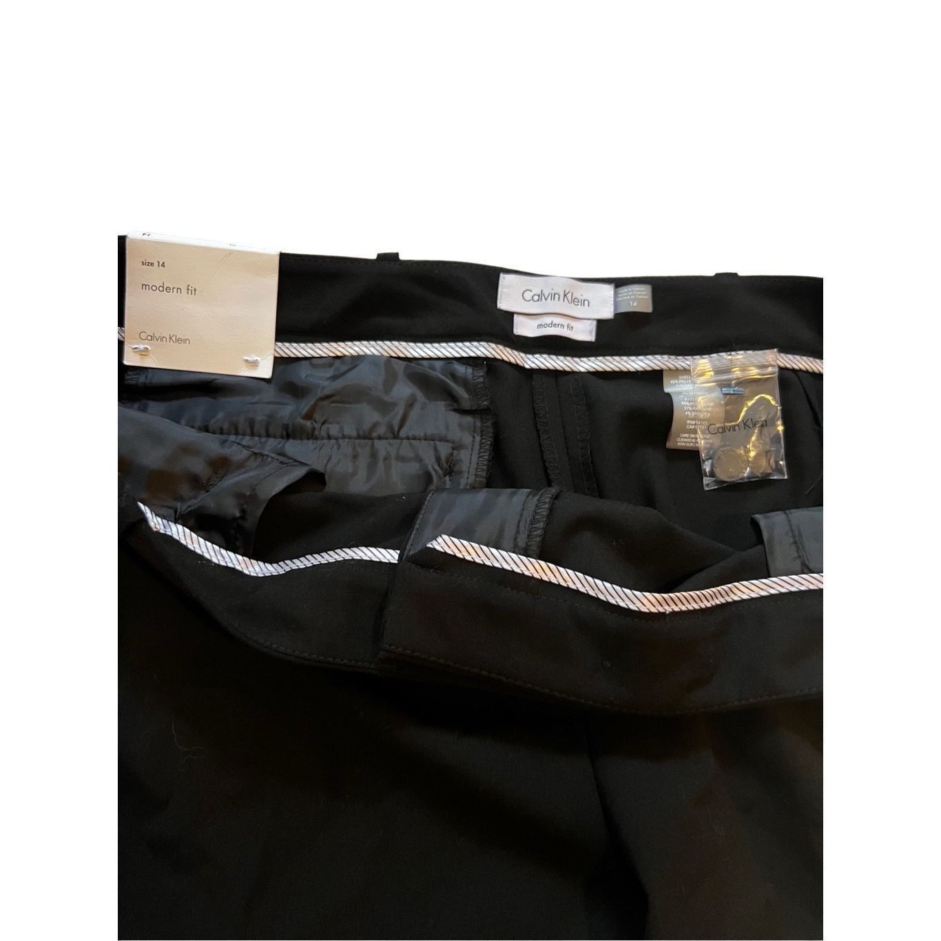 Calvin Klein Calvin Klein Black Modern Fit Dress Pants size 14 Size 36" / US 14 / IT 50 - 10 Thumbnail
