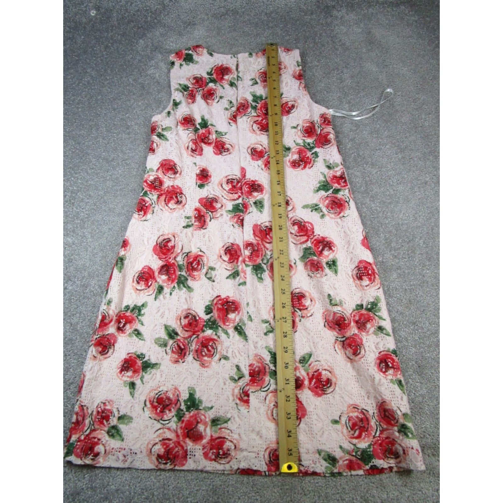 Karl Lagerfeld Karl Lagerfeld Dress Womens 10 Pink Floral Cotton Lace Sleeveless Round Neck Short Pencil Shift Sheath Business Casual Party/Cocktail Womens Size L / US 10 / IT 46 - 7 Thumbnail