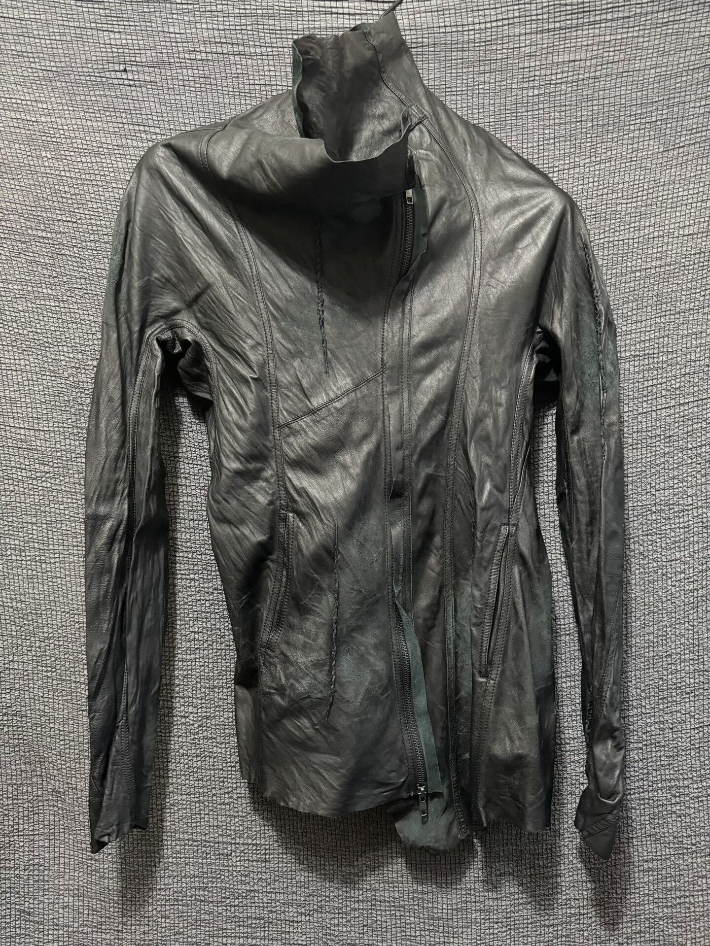 Sandrine Philippe dark avant-garde leather jacket Size US L / EU 52-54 / 3 - 1 Thumbnail