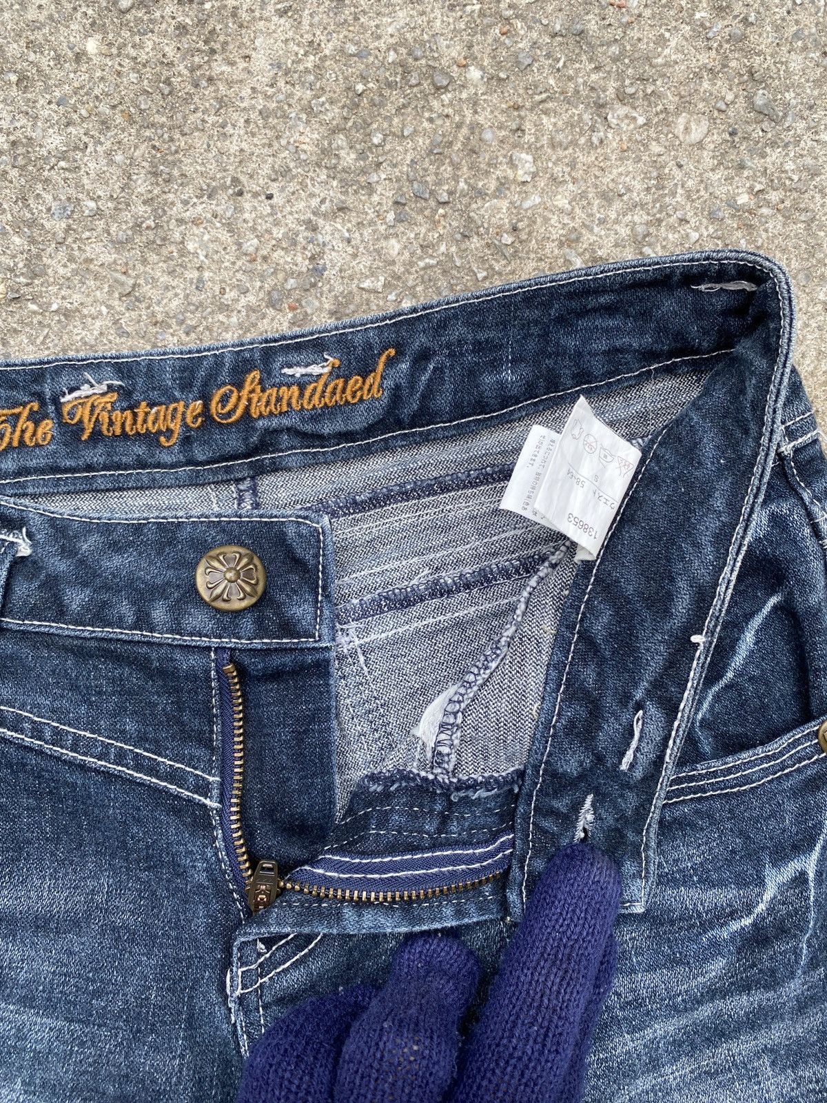 Japanese Brand × Le Grande Bleu (L.G.B.) × Tornado Mart 2000s - Sky Bombers Faded Blue Low Rise Flare Denim Size US 28 / EU 44 - 15 Thumbnail