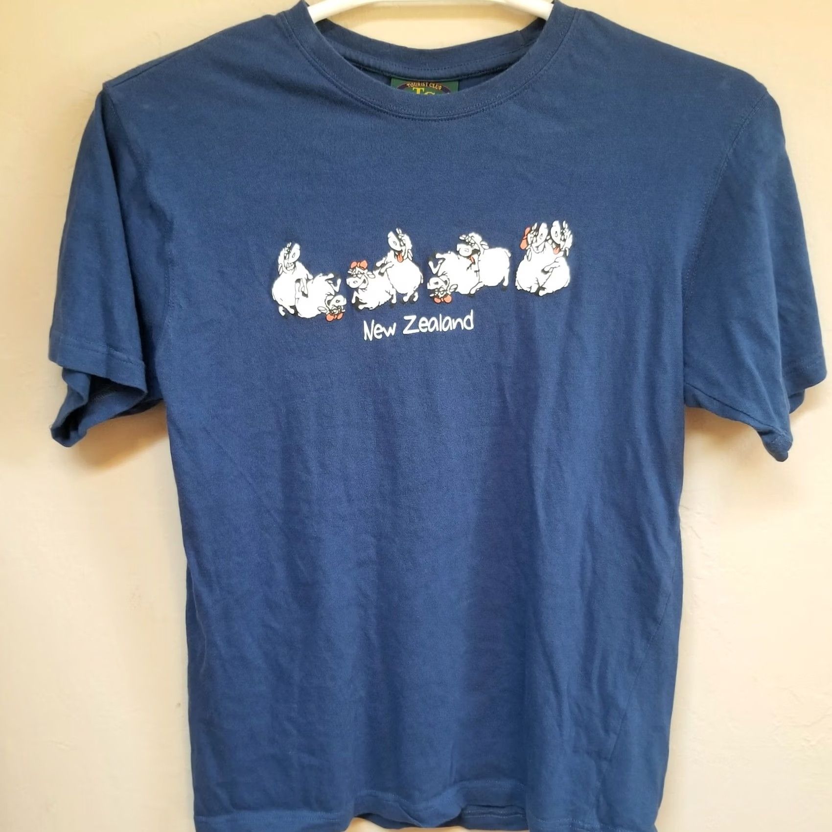 Vintage Tourist Club New Zealand Mens Medium Cotton Crew Neck Short Sleeve T-Shirt Blue Casual Tee Size US M / EU 48-50 / 2 - 2 Thumbnail