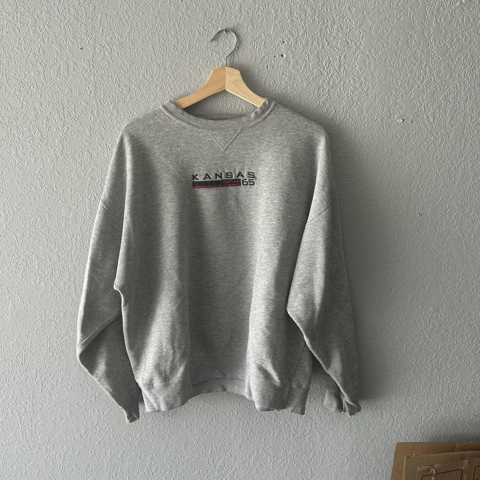 Vintage Vintage Minimal Gray KU Crewneck Men’s XL Kansas Jayhawks Un Size US XL / EU 56 / 4 - 1 Thumbnail