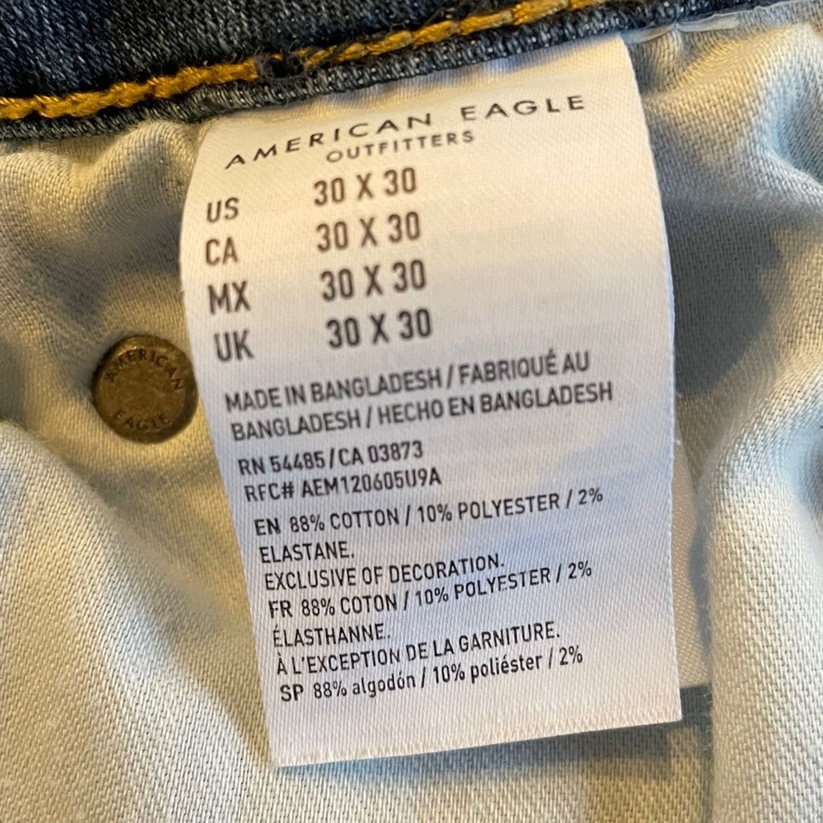 American Eagle Outfitters AE Flex Slim Fit Jean 30x30 Size US 30 / EU 46 - 9 Thumbnail