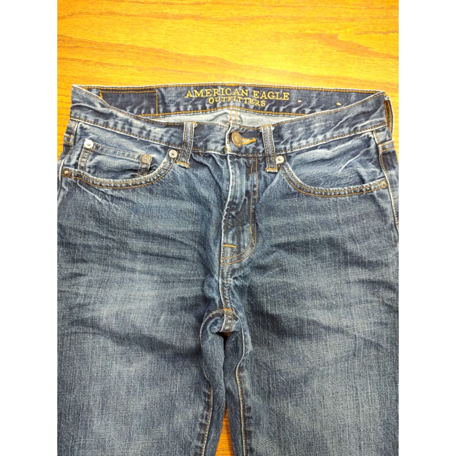 American Eagle Outfitters VINTAGE American Eagle Mens Jeans Straight 28x30 Old Style Denim Blue Size US 28 / EU 44 - 4 Thumbnail