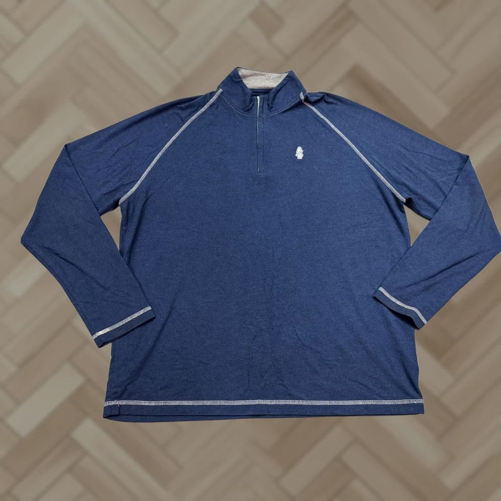 johnnie-O Johnnie-O Sweater Mens XL Blue Bamboo Performance Pullover Quarter Zip Natural Size US XL / EU 56 / 4 - 1 Thumbnail