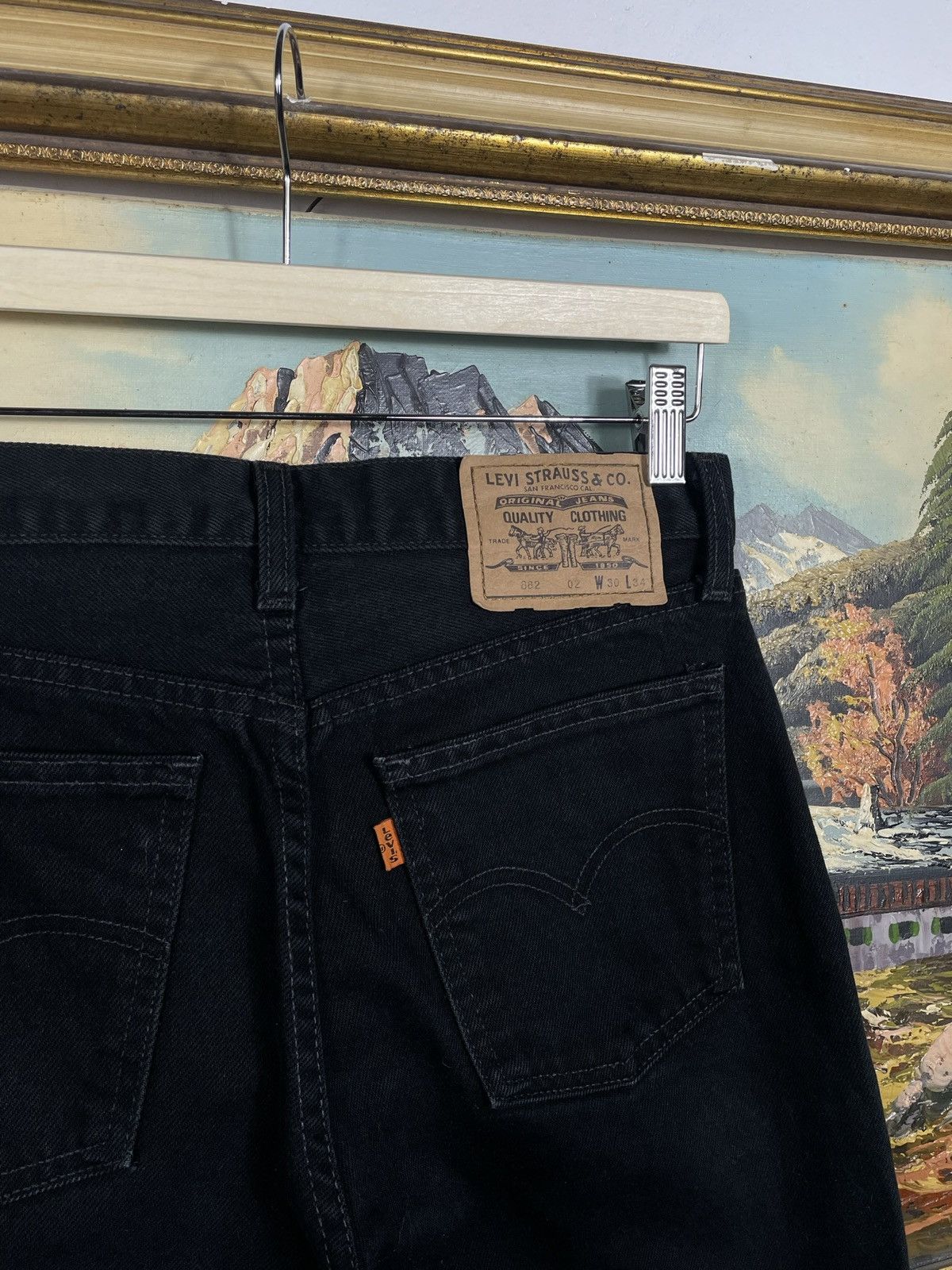 Levi's × Vintage Levi’s Vintage 80s Black Denim Jeans Trousers Orange Tab Size US 30 / EU 46 - 8 Thumbnail