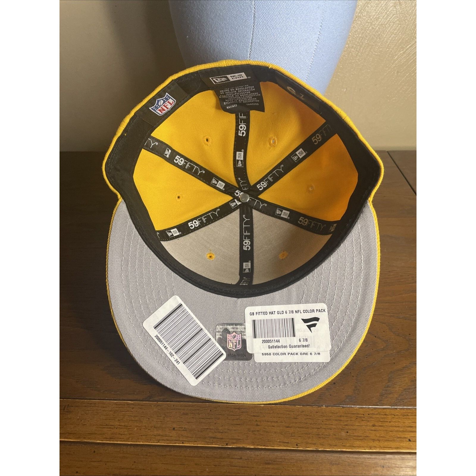 New Era Green Bay Packers New Era 5950 Fitted Hat Yellow Size 6 7/8 Size US L / EU 52-54 / 3 - 6 Thumbnail