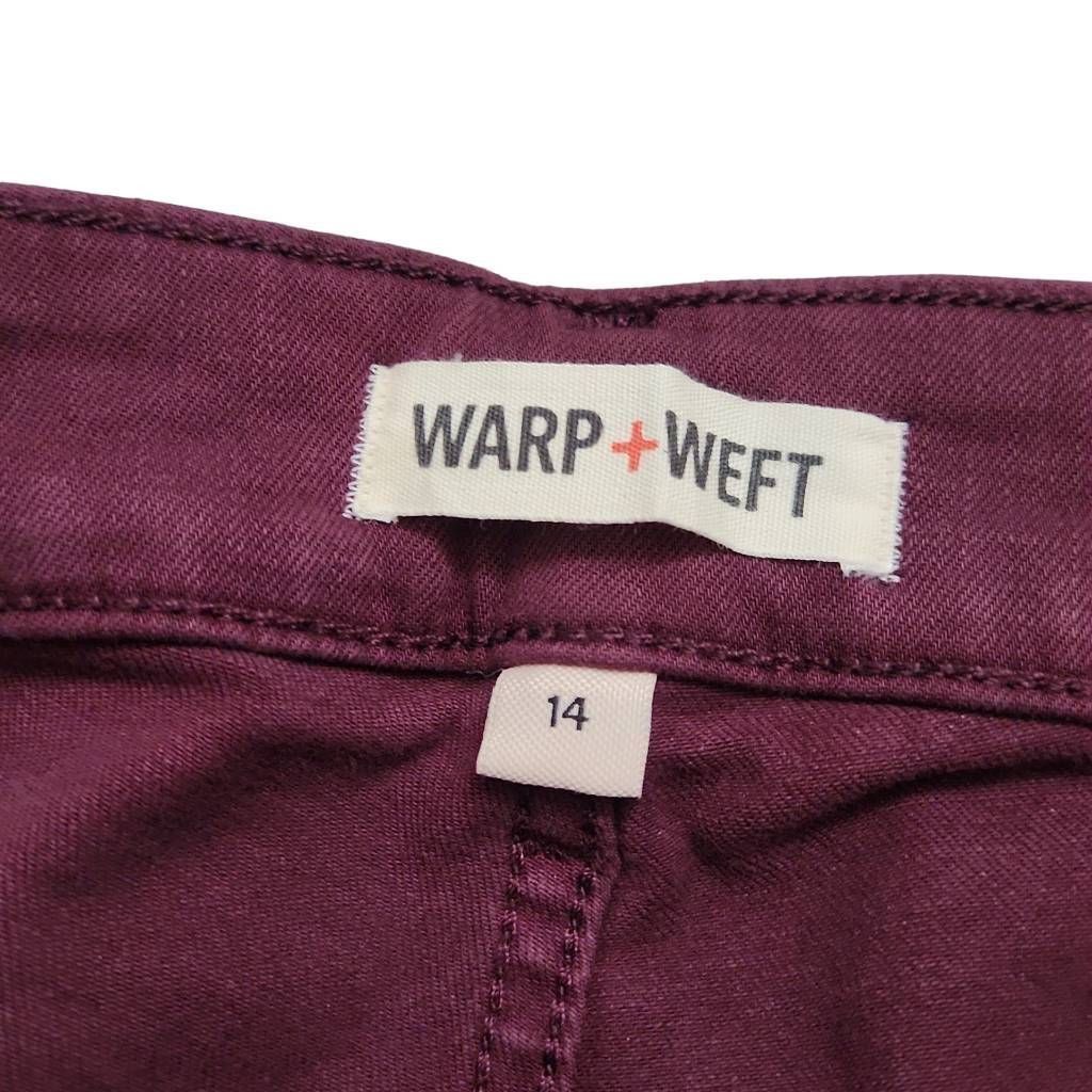 Warpweft Company Warp + Weft Ladies Size 14 Vineyard Wine JFK Capri Denim Jeans Size 36" / US 14 / IT 50 - 3 Thumbnail