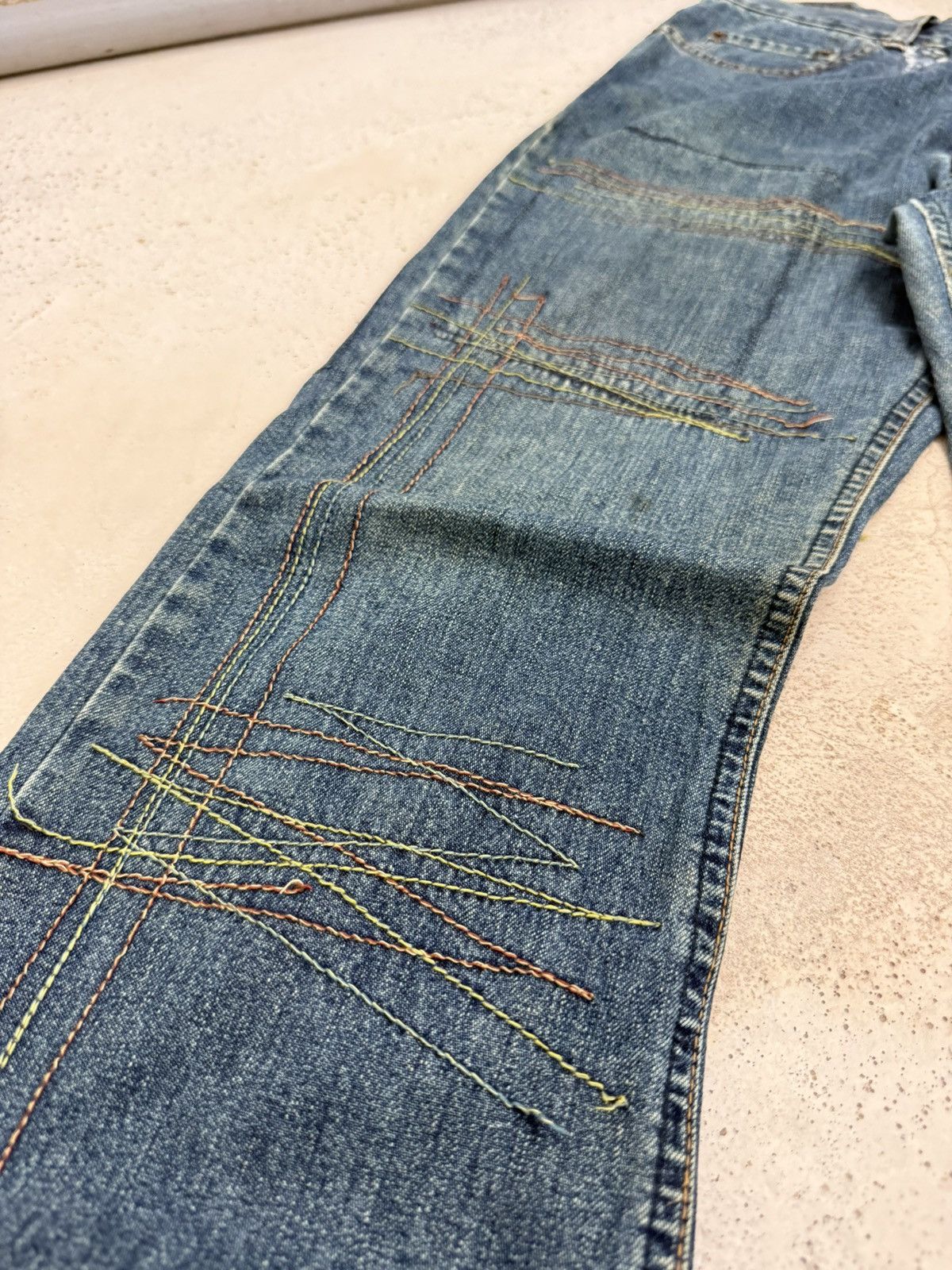 Hysteric Glamour HYSTERIC GLAMOUR Flare Heavy Stitch Boro Denim Jeans Size US 30 / EU 46 - 12 Thumbnail