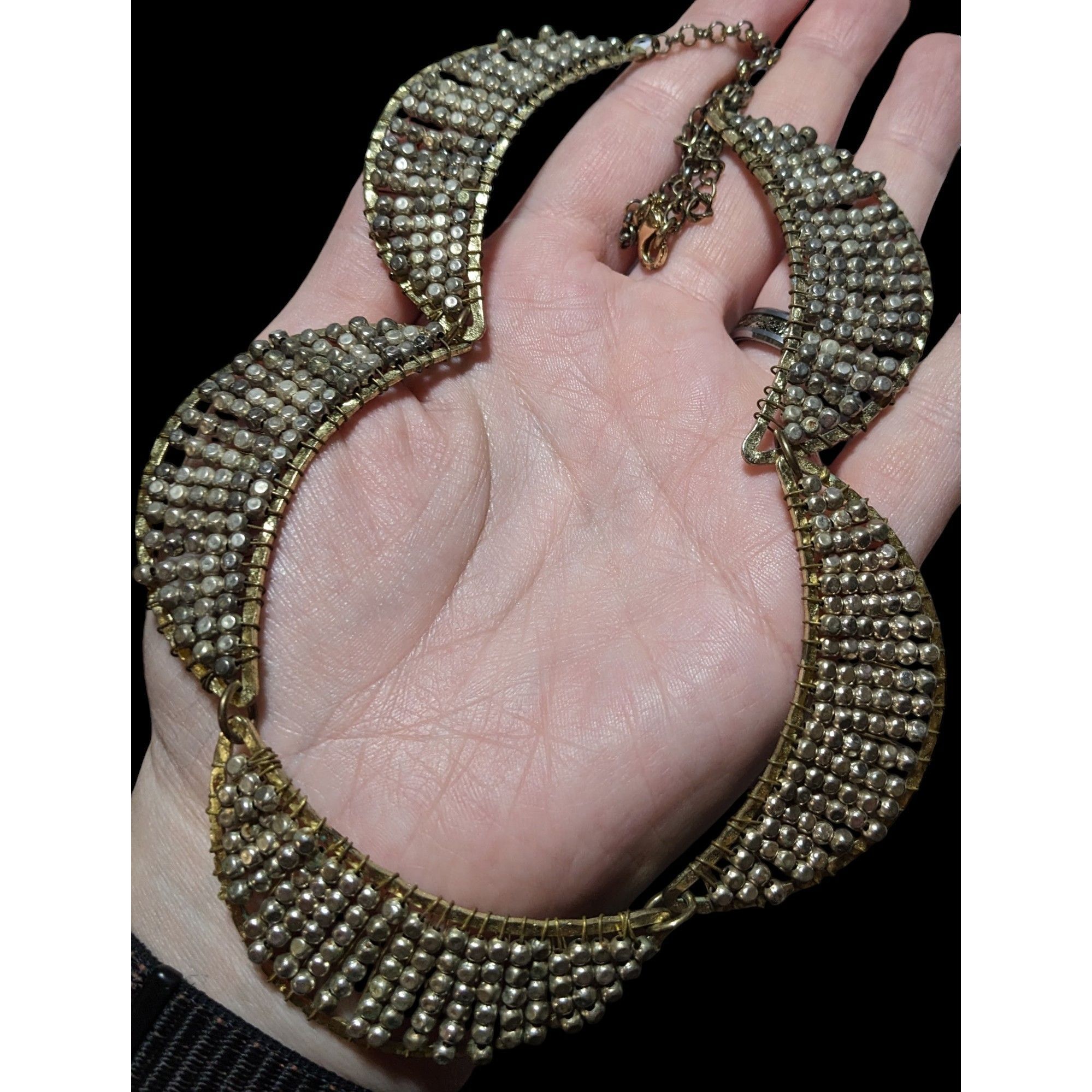 Other Retro Beaded Scalloped Metallic Necklace Size ONE SIZE - 4 Thumbnail