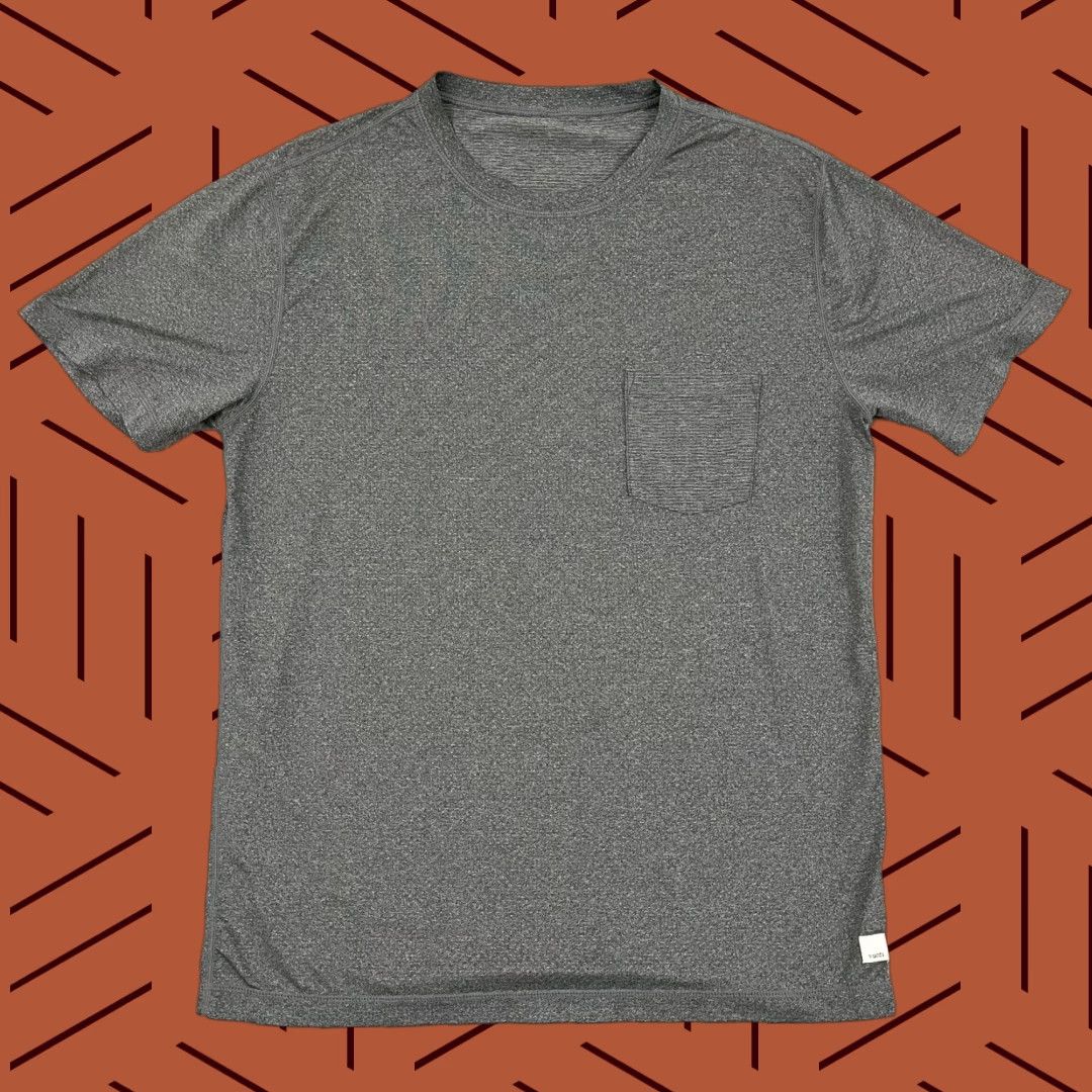 Vuori Vuori Tradewind Shirt Mens M Gray Logo Vuori Strato Tech Short Sleeve Performance Active Fitness Gym Shirt Size US M / EU 48-50 / 2 - 1 Thumbnail