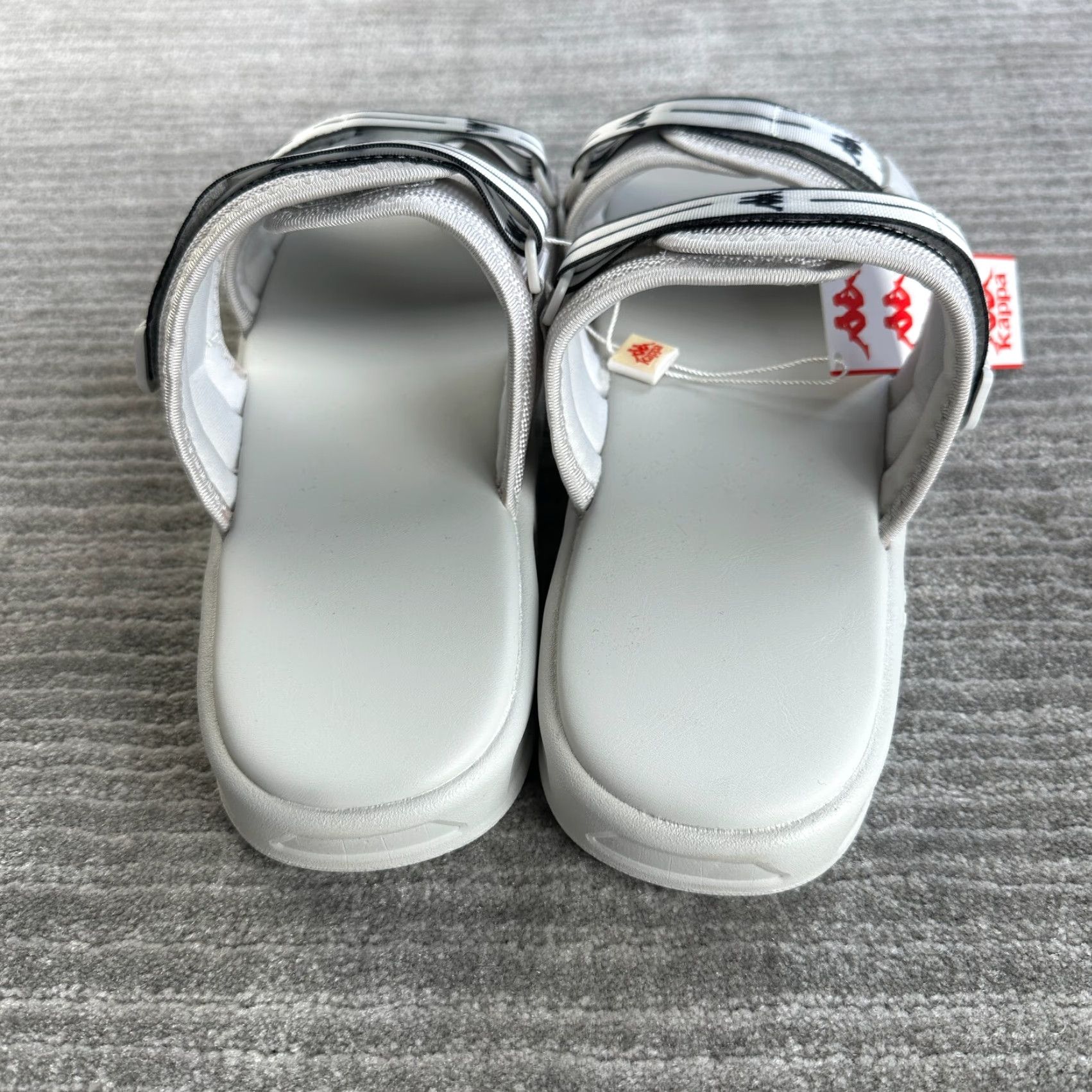 Kappa Kappa Sandals Mens Size 13 Gray Slip On Sandals Straps Nylon Upper Rubber Outsole Foam Insole Slide Shoes Size ONE SIZE - 6 Thumbnail