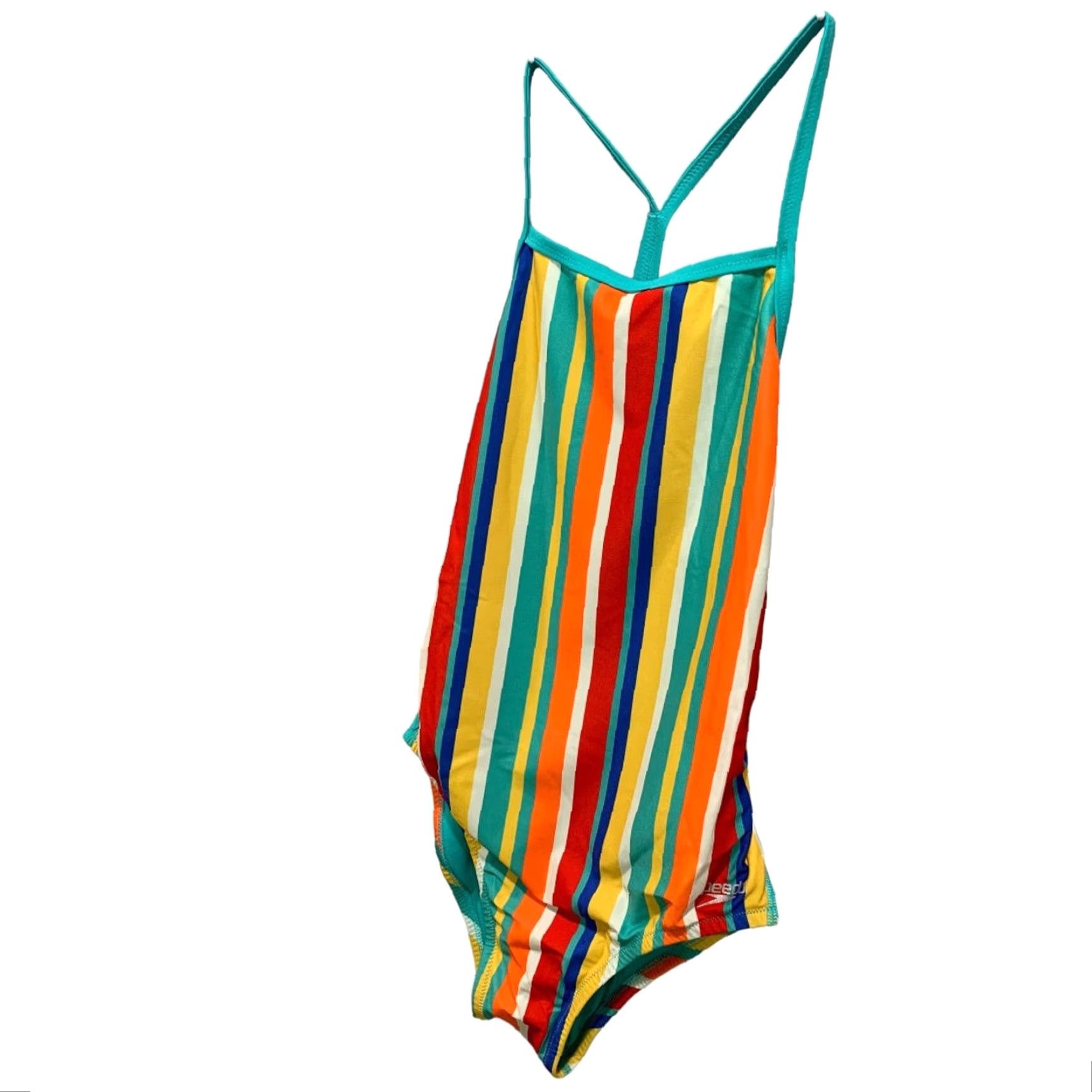Speedo VINTAGE Speedo Womens One Piece Women's Classic Fit Clean Stripe Eco Endurance Size 32 Green 90s? Size ONE SIZE - 2 Thumbnail
