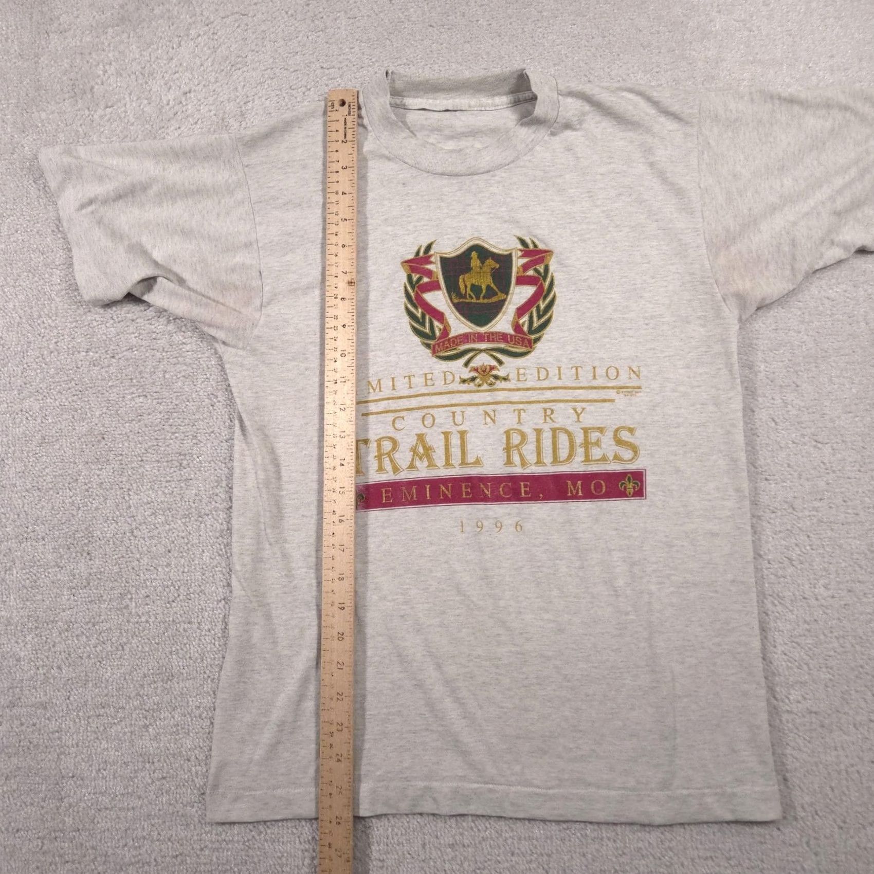 Vintage VINTAGE BYRNE Country Shirt Mens Large Gray Limited Edition 1996 USA 90s Horse Crew Neck Short Sleeve Graphic Print T-Shirt Size US L / EU 52-54 / 3 - 7 Thumbnail