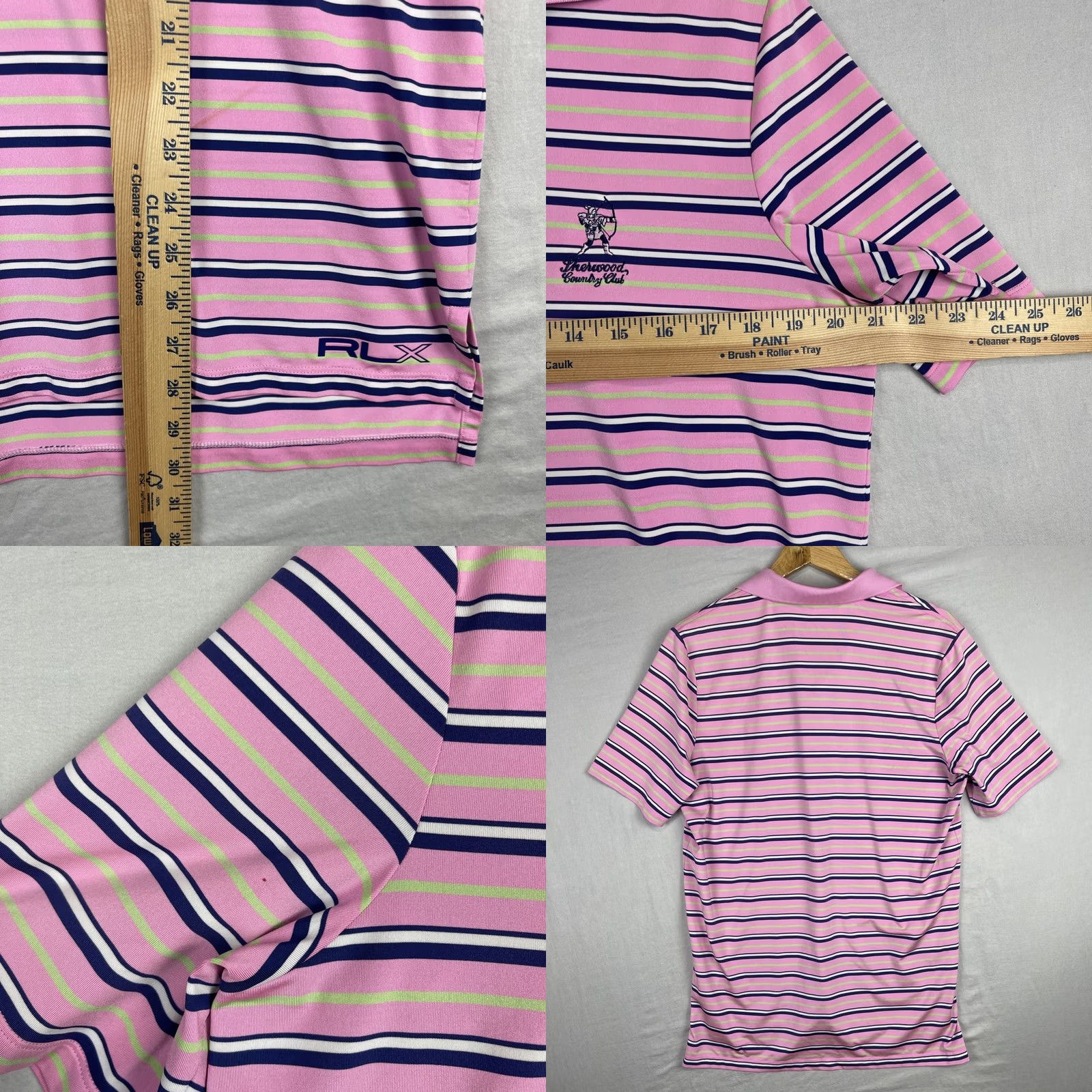 RLX Ralph Lauren RLX Ralph Lauren Shirt Mens Medium Polo Sherwood Country Club Stripes Pink Golf Boy? Size US M / EU 48-50 / 2 - 8 Thumbnail