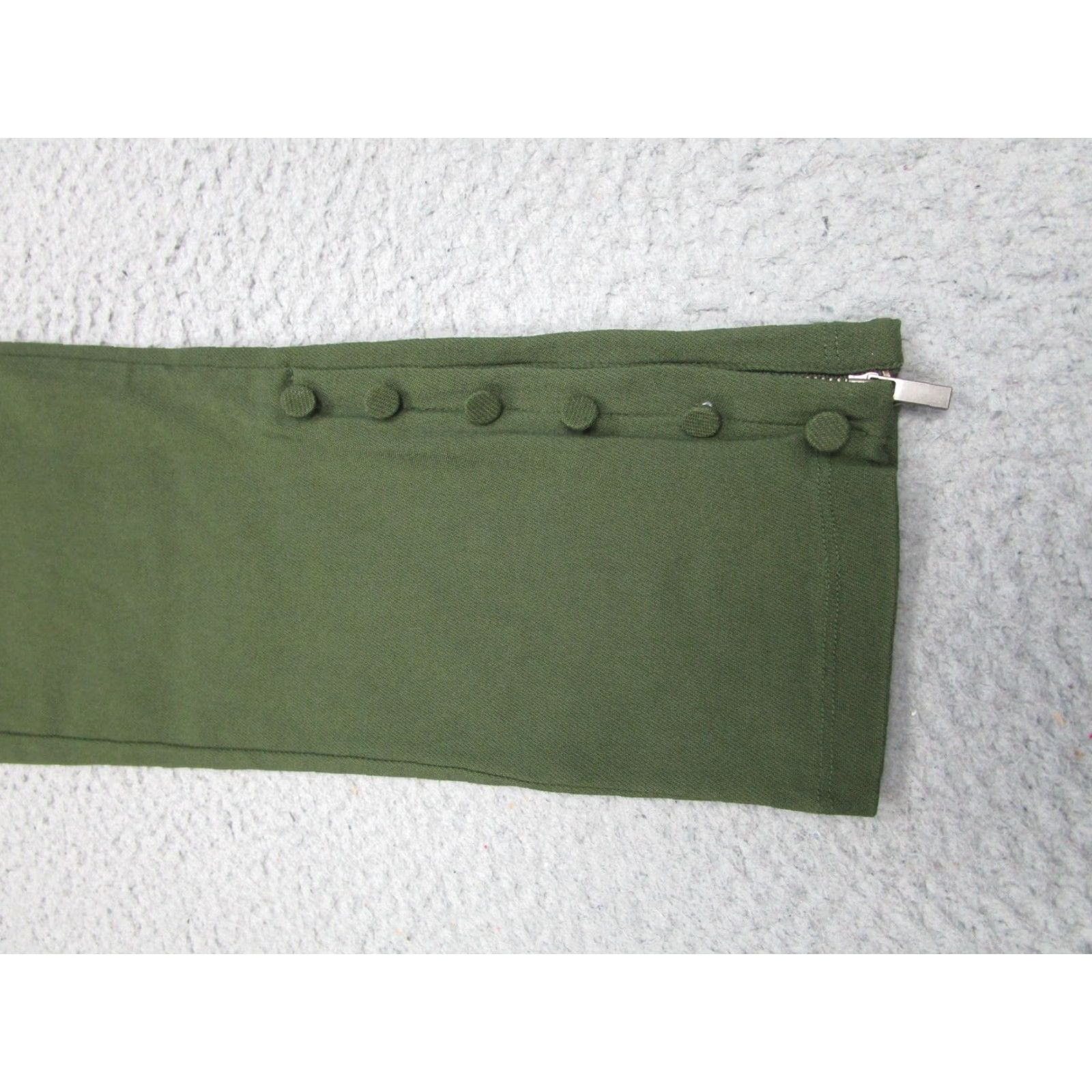 Vintage Tularosa Leggings Womens XL Green Ankle Pants Stretch Button Zip Side Hem - HEM, Elastic Waist, Solid Size 40" / US 18 - 2 Thumbnail