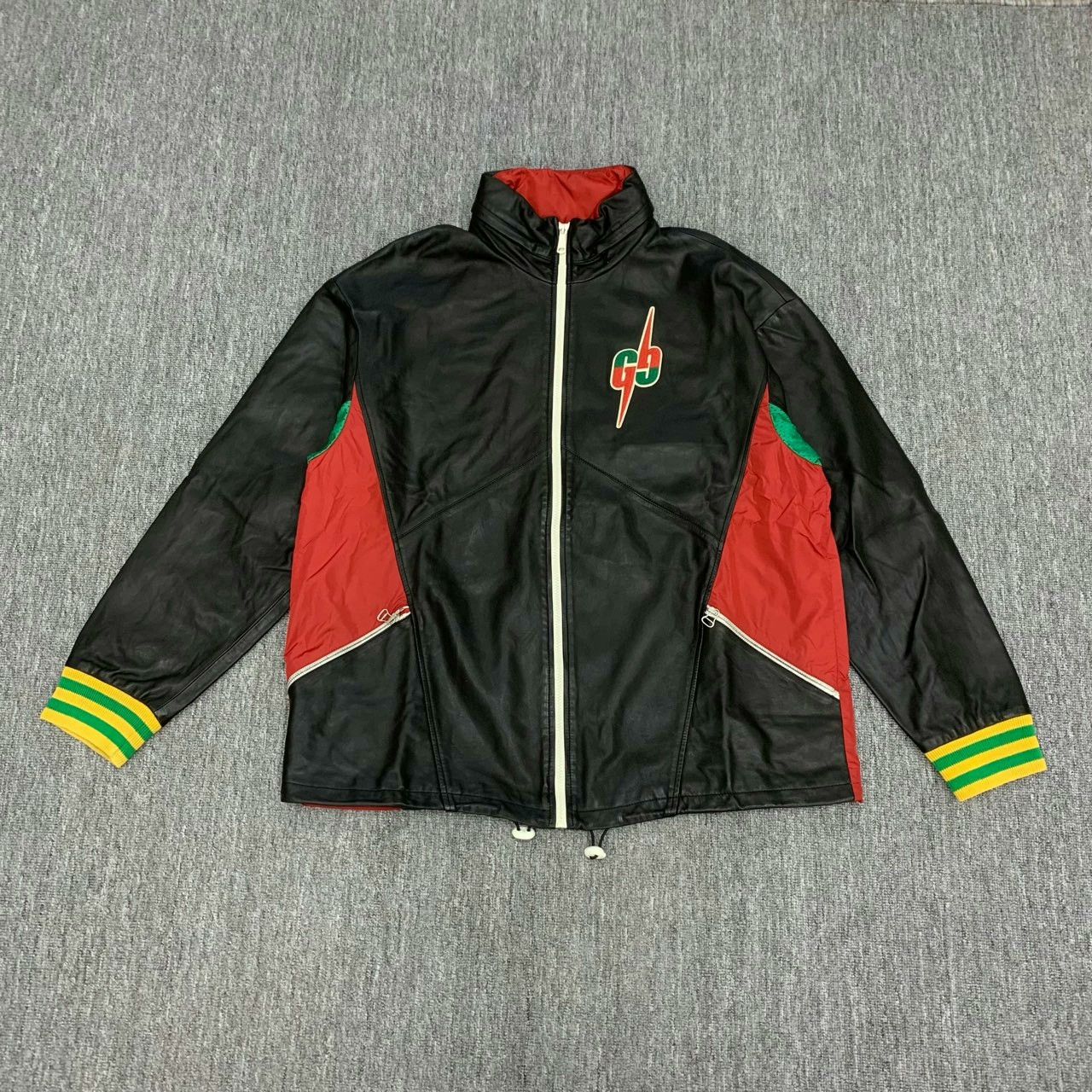 Gucci Gucci Red And Black Leather Jacket Size US M / EU 48-50 / 2 - 1 Thumbnail