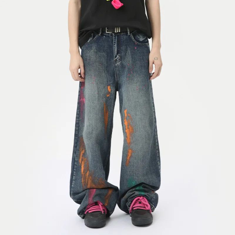 Jean × Vintage Casual Graffiti Jeans Size US 31 - 1 Thumbnail