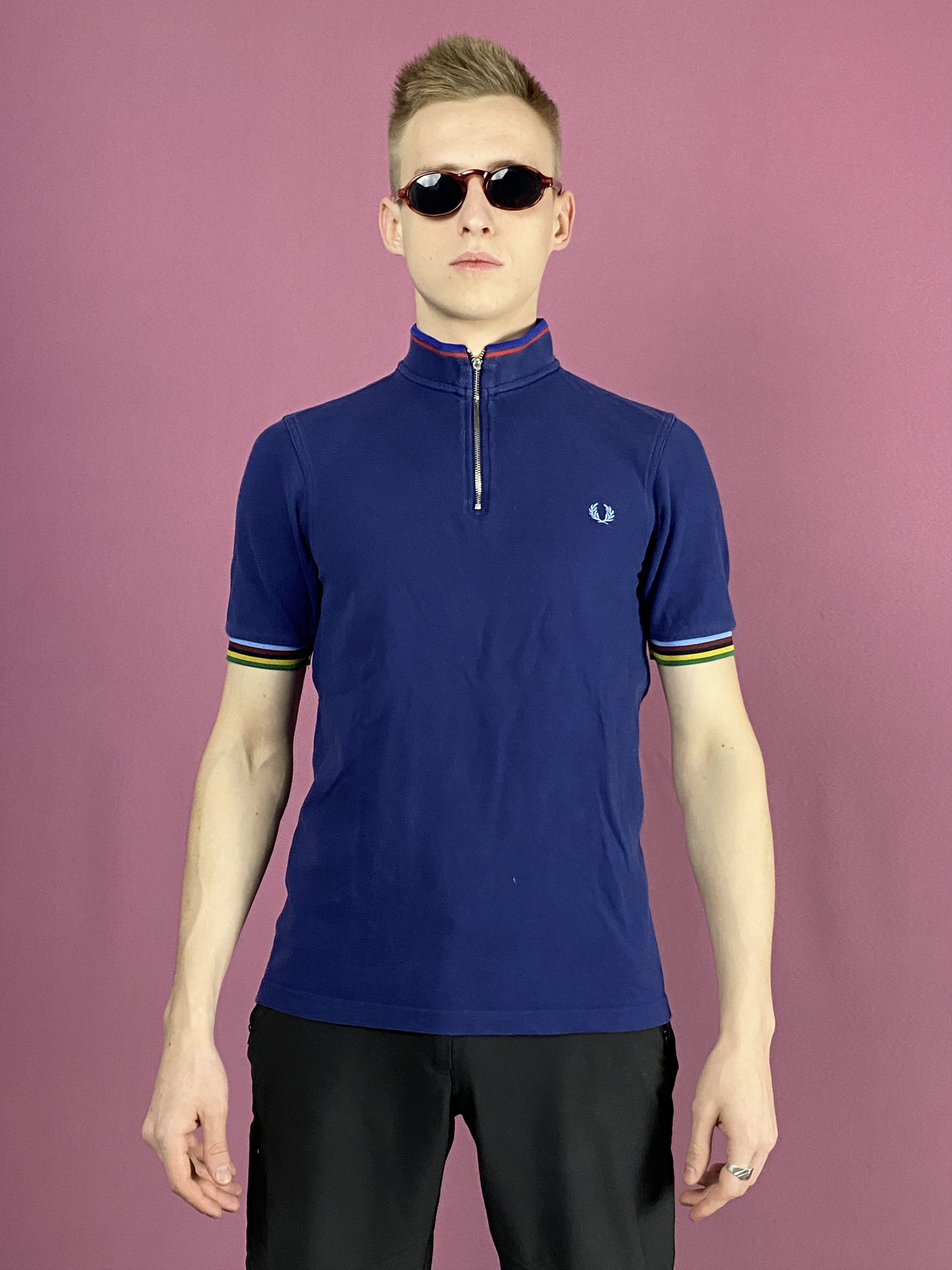 Designer × Fred Perry Fred Perry Bradley Wiggins Men's Cycling Zip Polo Shirt - S Size US S / EU 44-46 / 1 - 1 Thumbnail