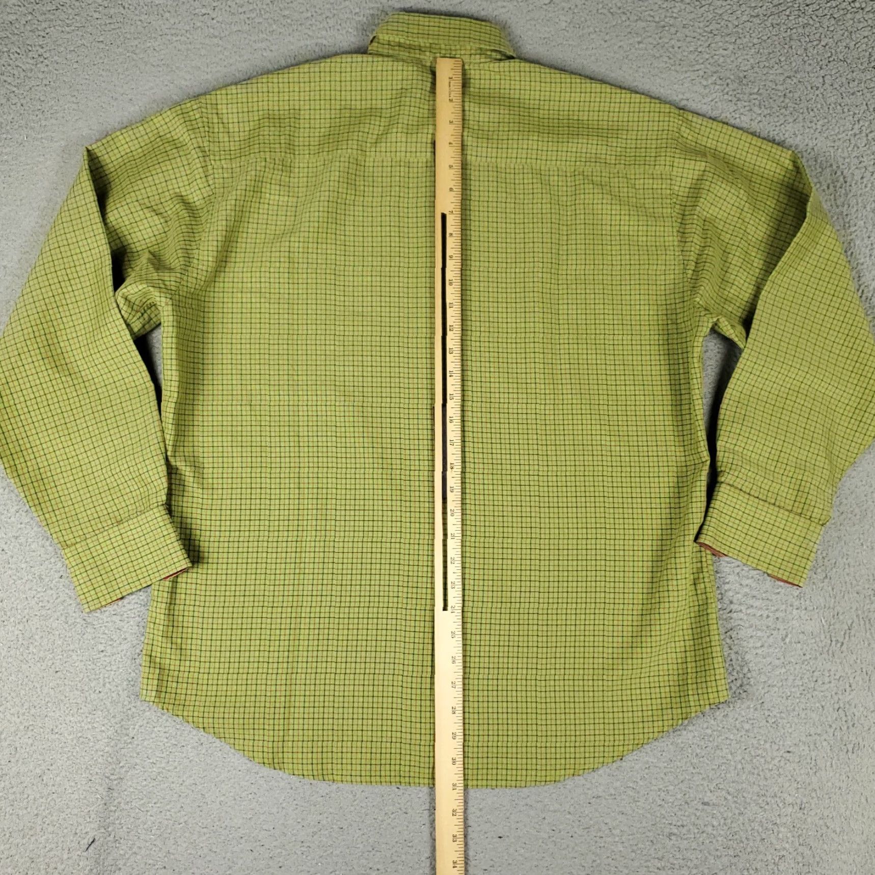BUGATCHI VINTAGE Bugatchi Shirt Mens Large Green Check Casual Button-Up Long Sleeve Size US L / EU 52-54 / 3 - 4 Thumbnail