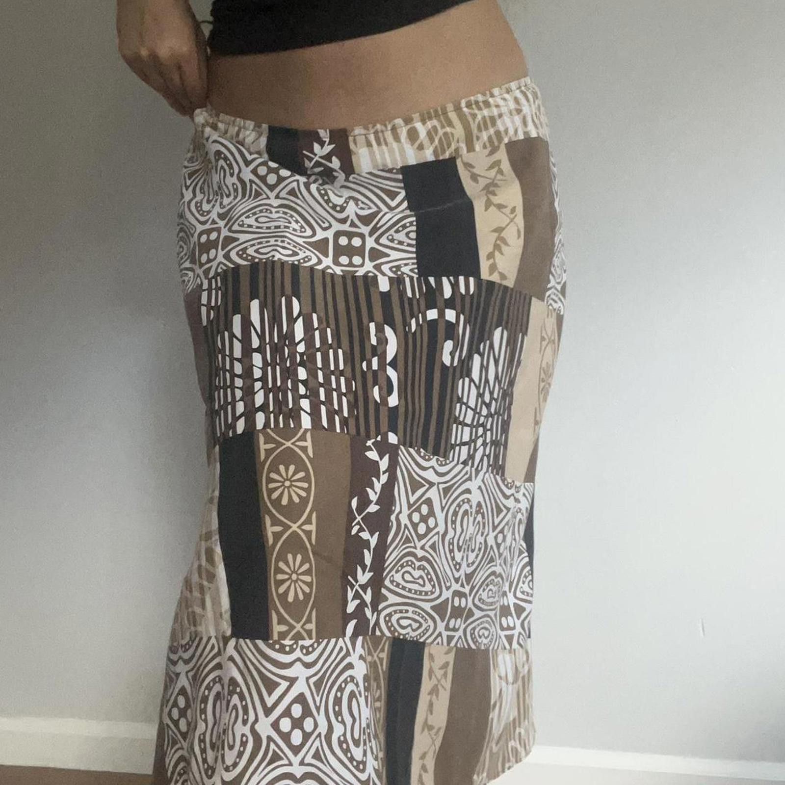Other Brown and cream patchwork midi skirt Size 32" / US 10 / IT 46 - 2 Thumbnail