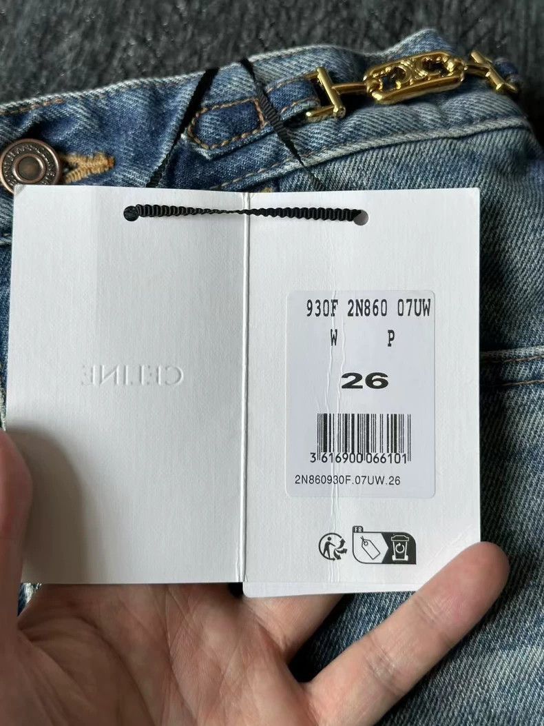 Celine Celine Jane Denim Pants with Gold Buckle Size US 26 / EU 42 - 4 Thumbnail