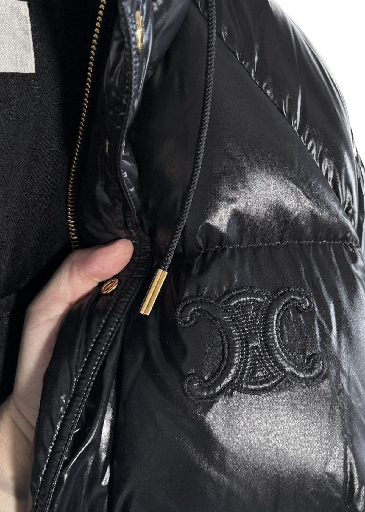 Celine Celine Gold Buttons Triomphe Patch Black Puffer Jacket Size S / US 4 / IT 40 - 9 Thumbnail