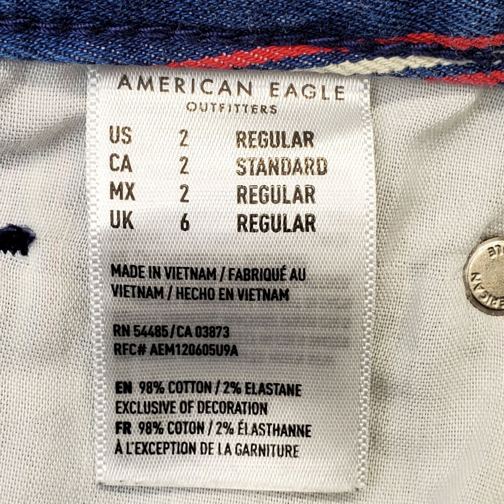 American Eagle Outfitters American Eagle Outfitters Denim Skirt Womens Size 2 Multicolor Striped, Short Mini, Stretch, Pockets, Casual, Denim Skirt, Size 2, Womens Size 26" / US 2 / IT 38 - 6 Thumbnail