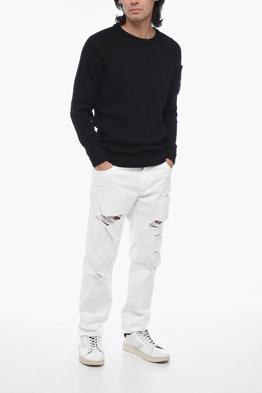 C.P. Company og1mm1024 Crewneck Sweater in Black Size US L / EU 52-54 / 3 - 4 Thumbnail
