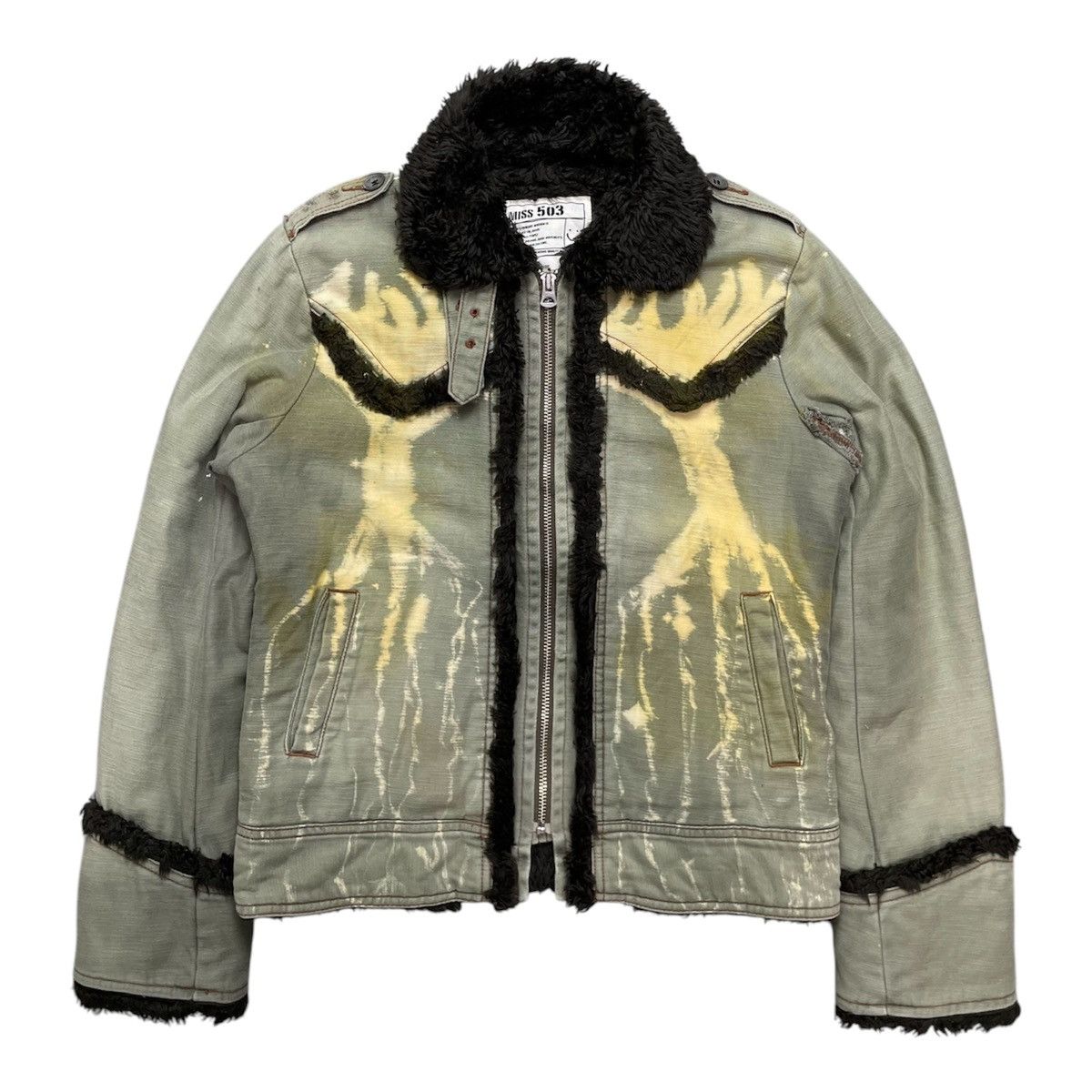 20471120 2000s MISS 503 GOA STYLE Avant-Garde FAUXFUR JACKET Size US M / EU 48-50 / 2 - 1 Thumbnail