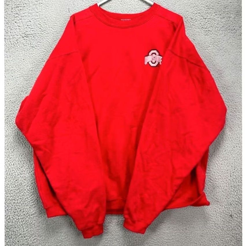 Vintage VINTAGE The Cotton Exchange Sweatshirt Crew Neck Red 2XL Mens Ohio State Buckeyes Thick Pullover Long Sleeve Size US XXL / EU 58 / 5 - 3 Thumbnail
