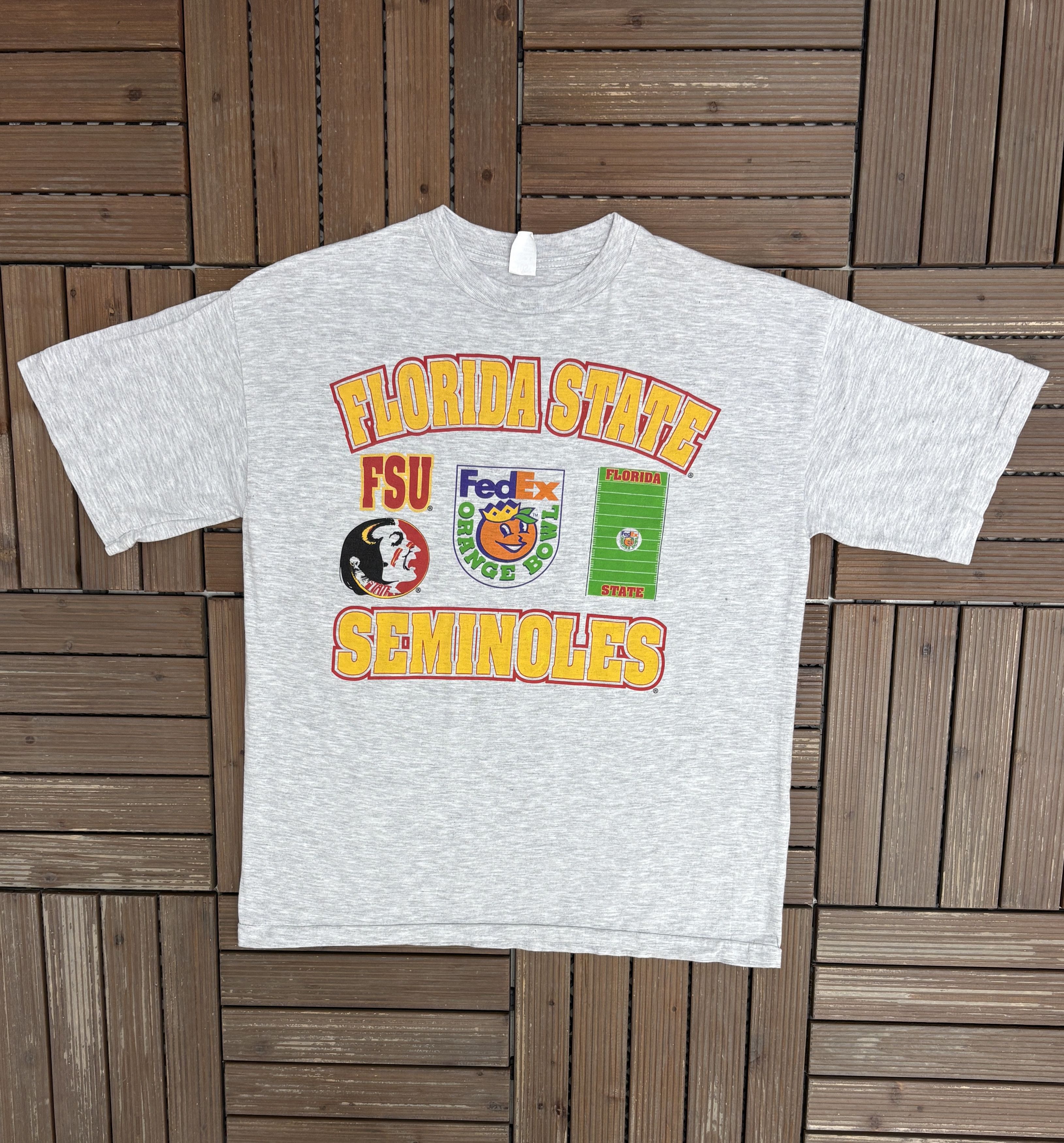 Vintage Florida State Seminoles Orange Bowl Vintage Grey T-Shirt Tee Size US L / EU 52-54 / 3 - 1 Thumbnail