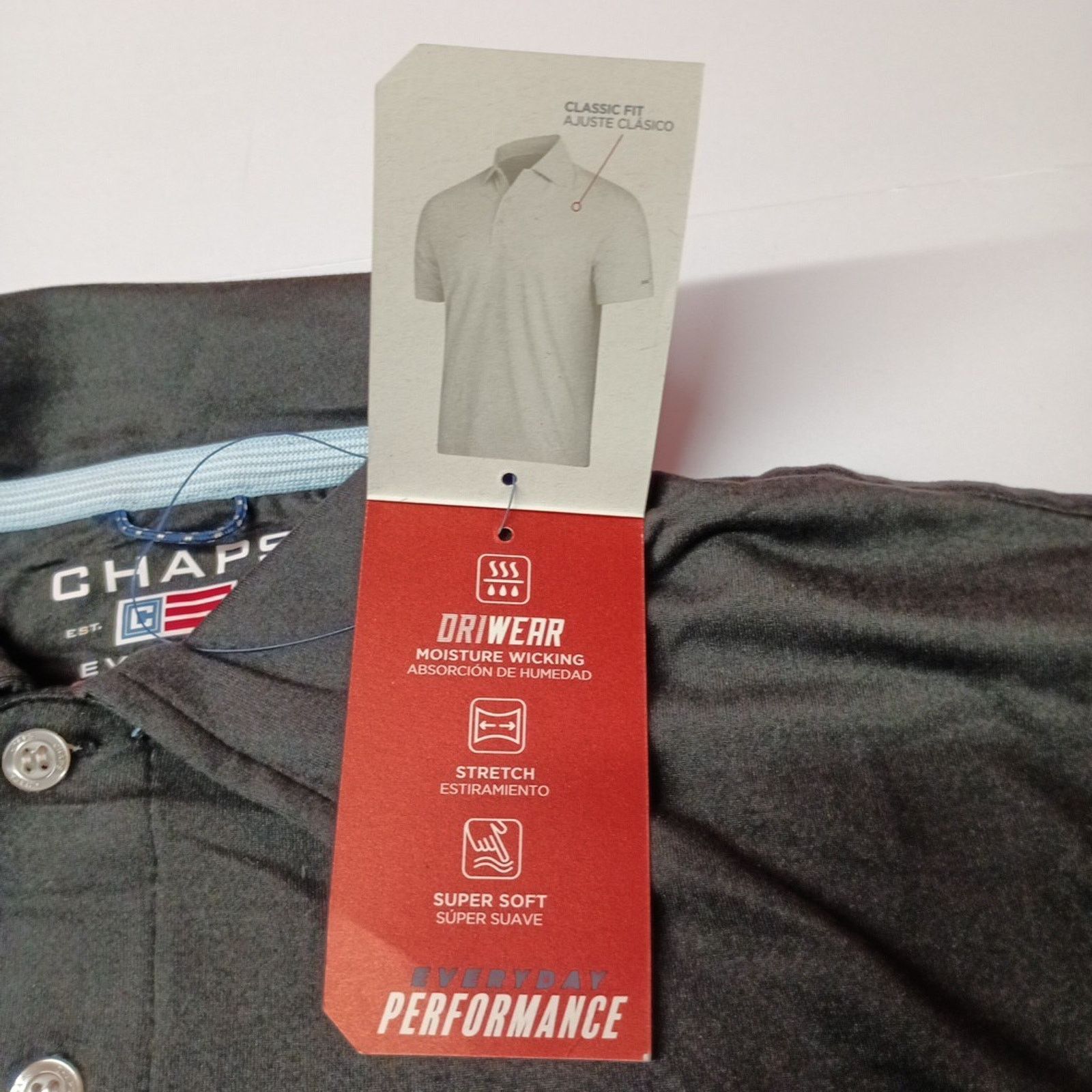 Chaps Chaps Everyday Performance Polo Shirt Men's M Black Stretch Size US M / EU 48-50 / 2 - 4 Thumbnail