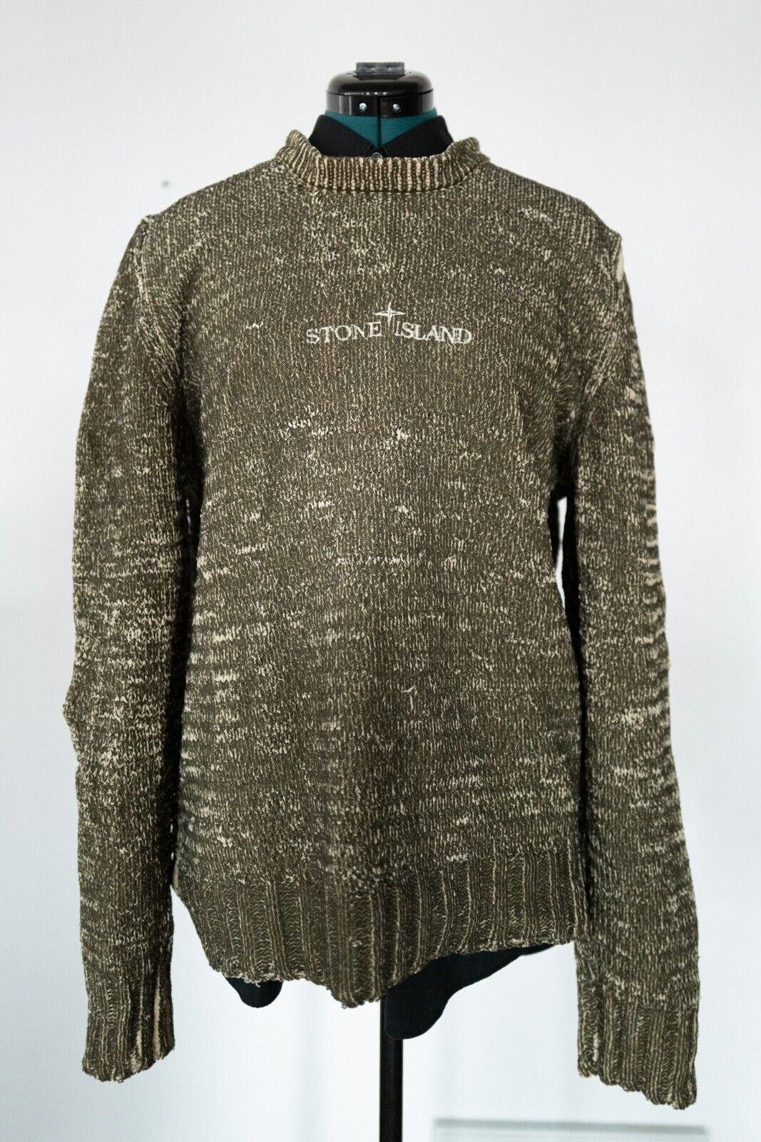 image of Stone Island Mens Knit Green Sweater Sz. Xl