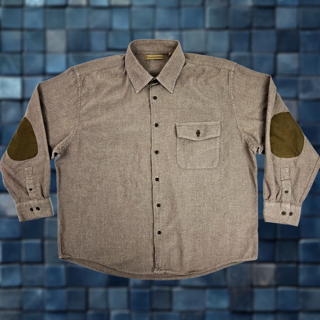 Original Penguin VINTAGE Original Penguin Munsingwear Penguin Cotton Weave Elbow Patch Shirt Men XL Tan Brown Taupe Cotton Size US XL / EU 56 / 4 - 1 Thumbnail