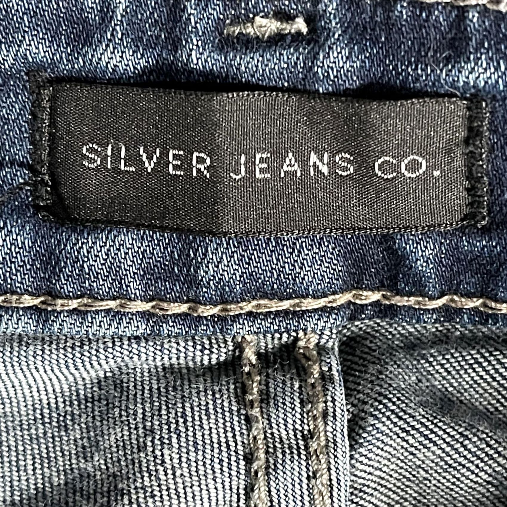 Silver Jeans Co. Silver Jeans Suki Womens 38x33 Slim Bootcut Denim Stretch Embroidered Boot Jeans Size 26" / US 2 / IT 38 - 4 Thumbnail