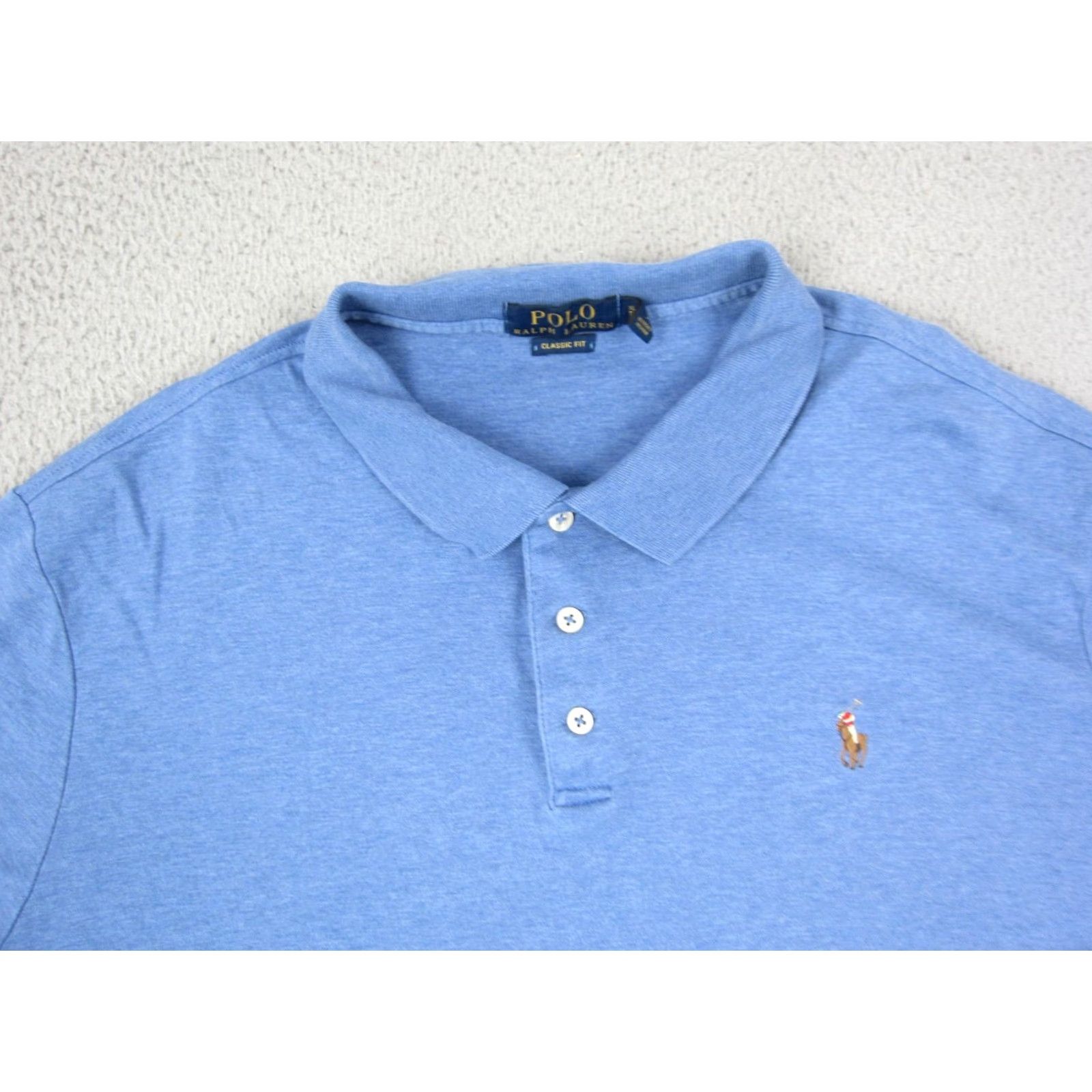 Polo Ralph Lauren Polo Ralph Lauren Polo Shirt Mens XL Blue Brown Flesh Pony Soft Classic Polo Shirt XL Mens Blue pol oShirt Size US XL / EU 56 / 4 - 2 Thumbnail