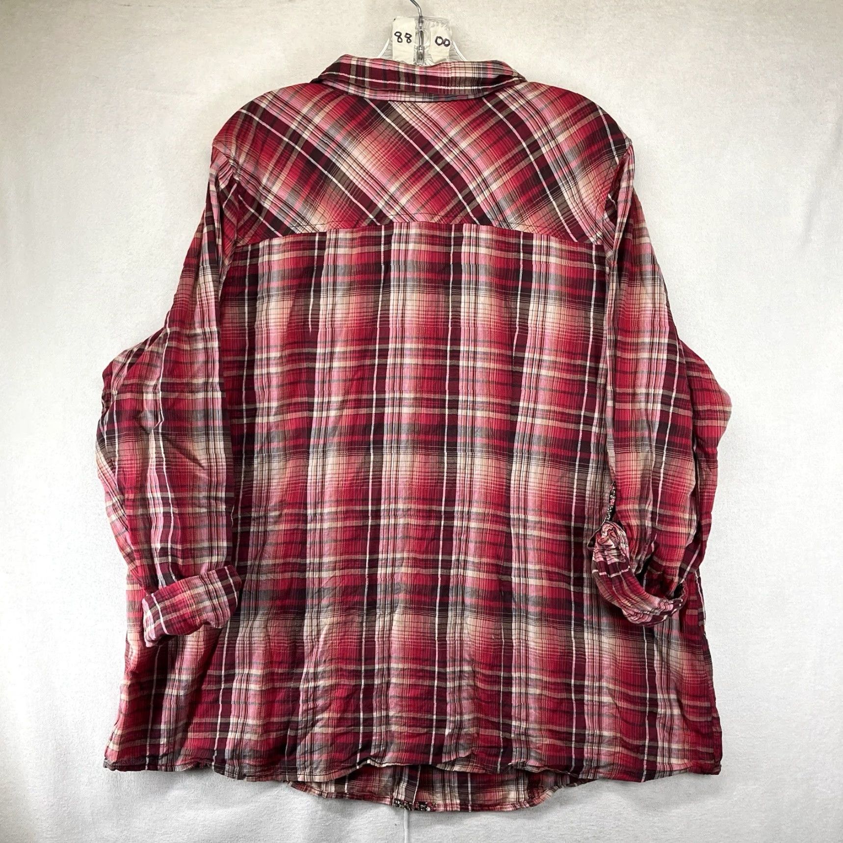 Vintage VINTAGE Woman Within Women's Long Sleeve Plaid Shirt 2X Red Casual Western Farmcore Size XXL / US 16-18 / IT 52-54 - 2 Thumbnail