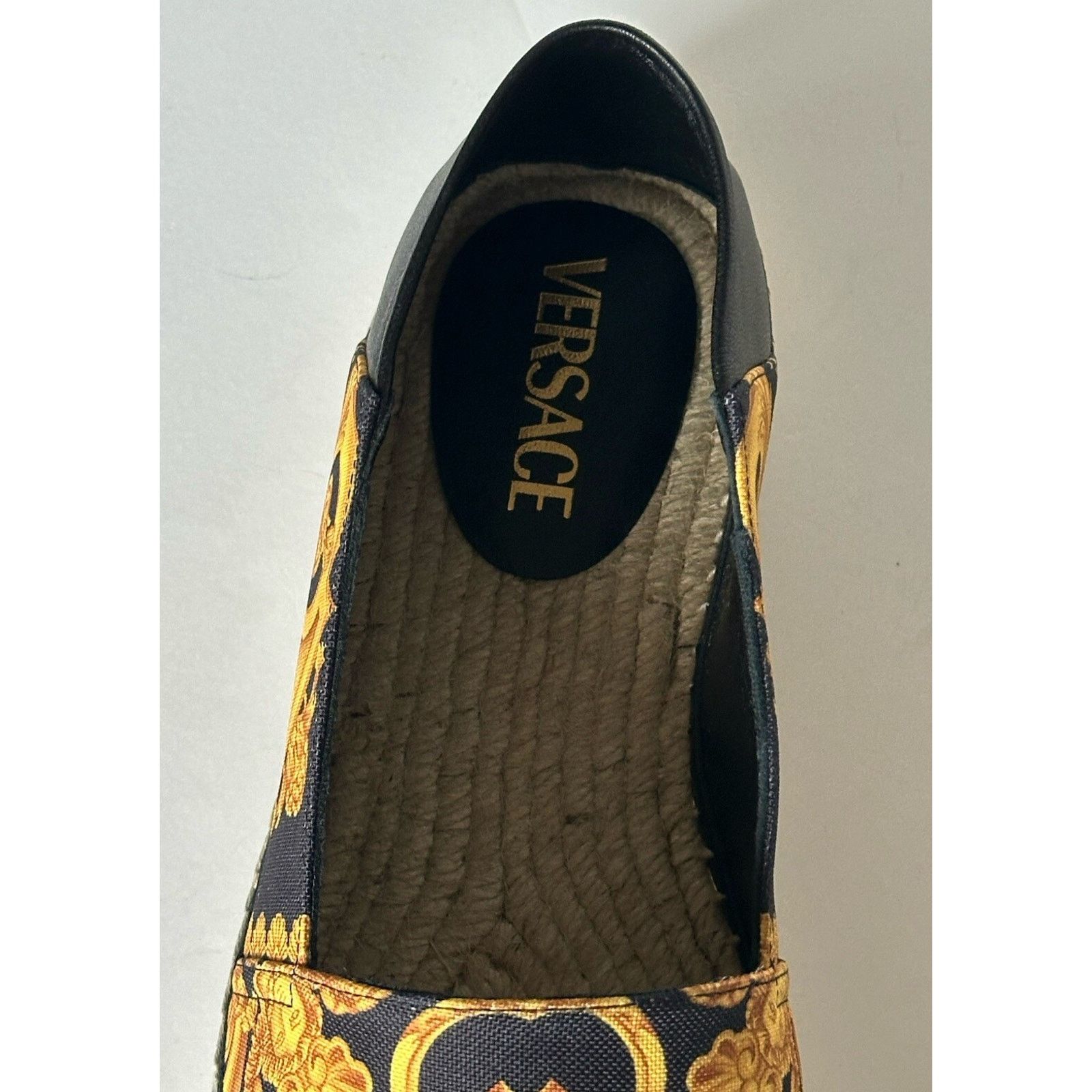 Versace VERSACE Barocco Gold/Black Canvas Espadrilles 11 1014774 Size US 11 / EU 44 - 12 Thumbnail