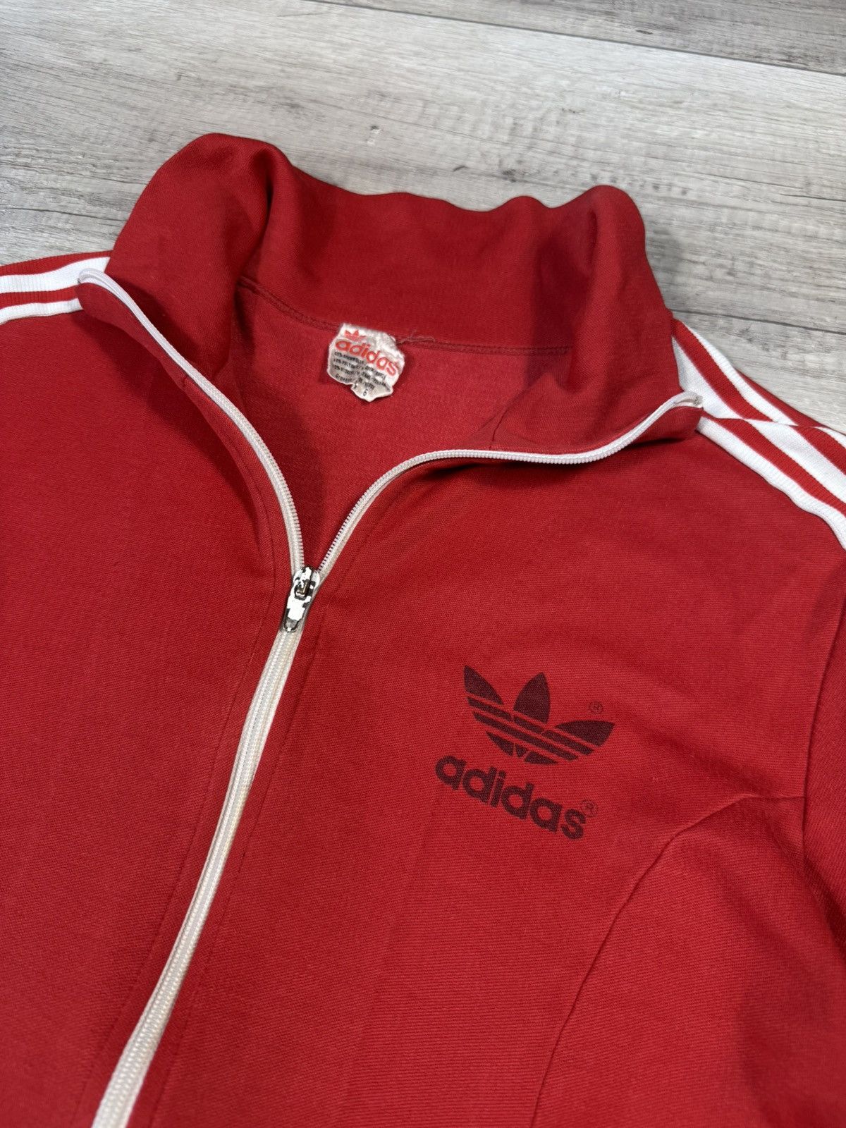 Adidas Adidas Vintage Made In Korea Track Jacket 80’s Red Size 6 Size US M / EU 48-50 / 2 - 5 Thumbnail