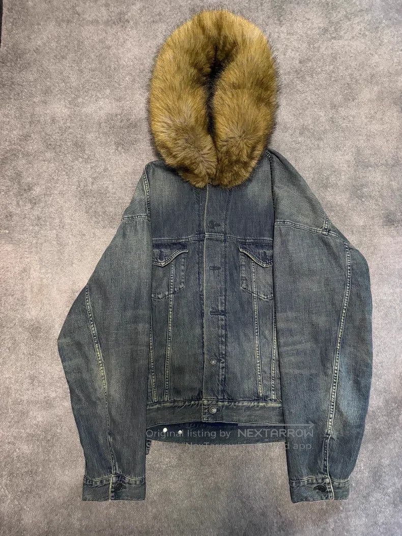 Balenciaga Balenciaga Hooded Big Collar Loose Denim Jacket Size US S / EU 44-46 / 1 - 1 Thumbnail