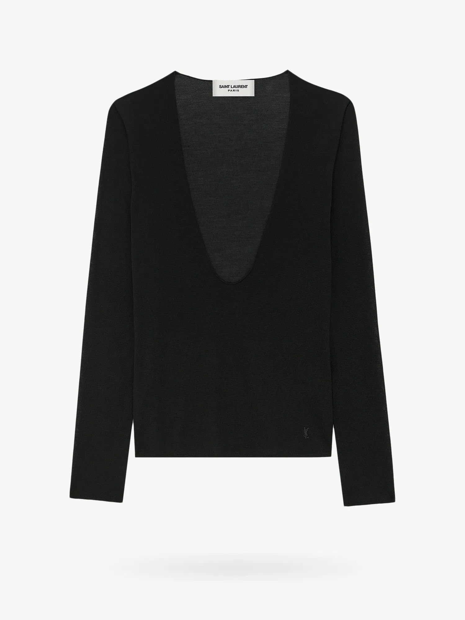 Saint Laurent Paris o1s1wg111124 Cassandre Sweater in Silk Jersey in Black Size L / US 10 / IT 46 - 1 Thumbnail