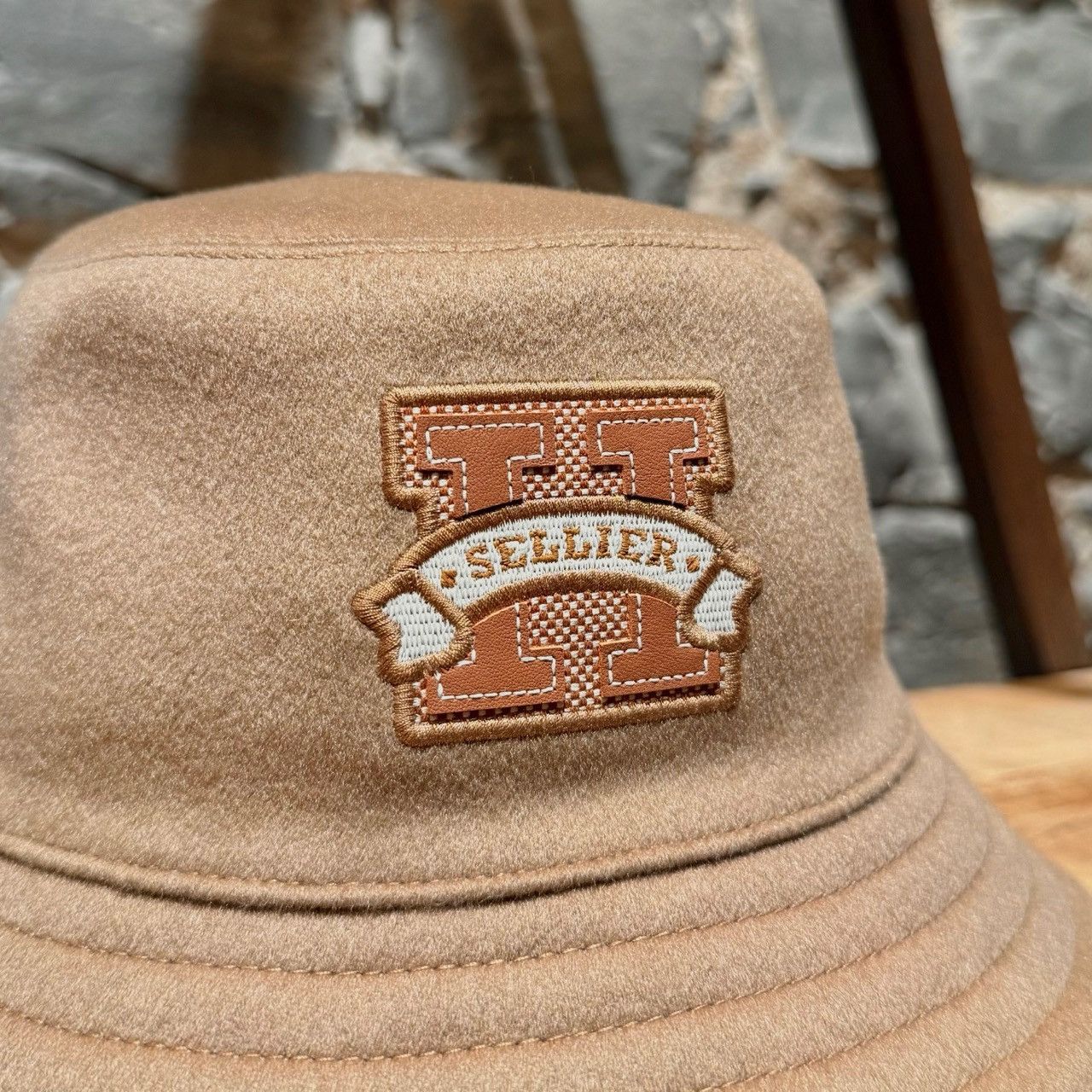 Hermes Hermès Harper H Sellier Beige Cashmere Bucket Hat - MEDIUM Size ONE SIZE - 3 Thumbnail