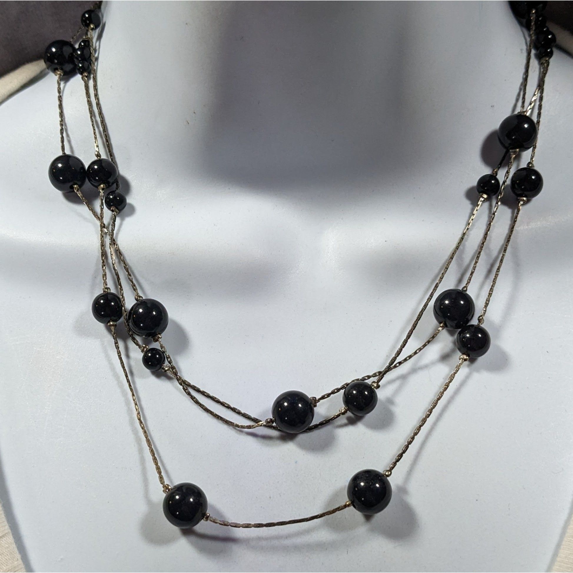 Other Claire's Black And Silver Tone Multilayer Floating Necklace Size ONE SIZE - 1 Thumbnail