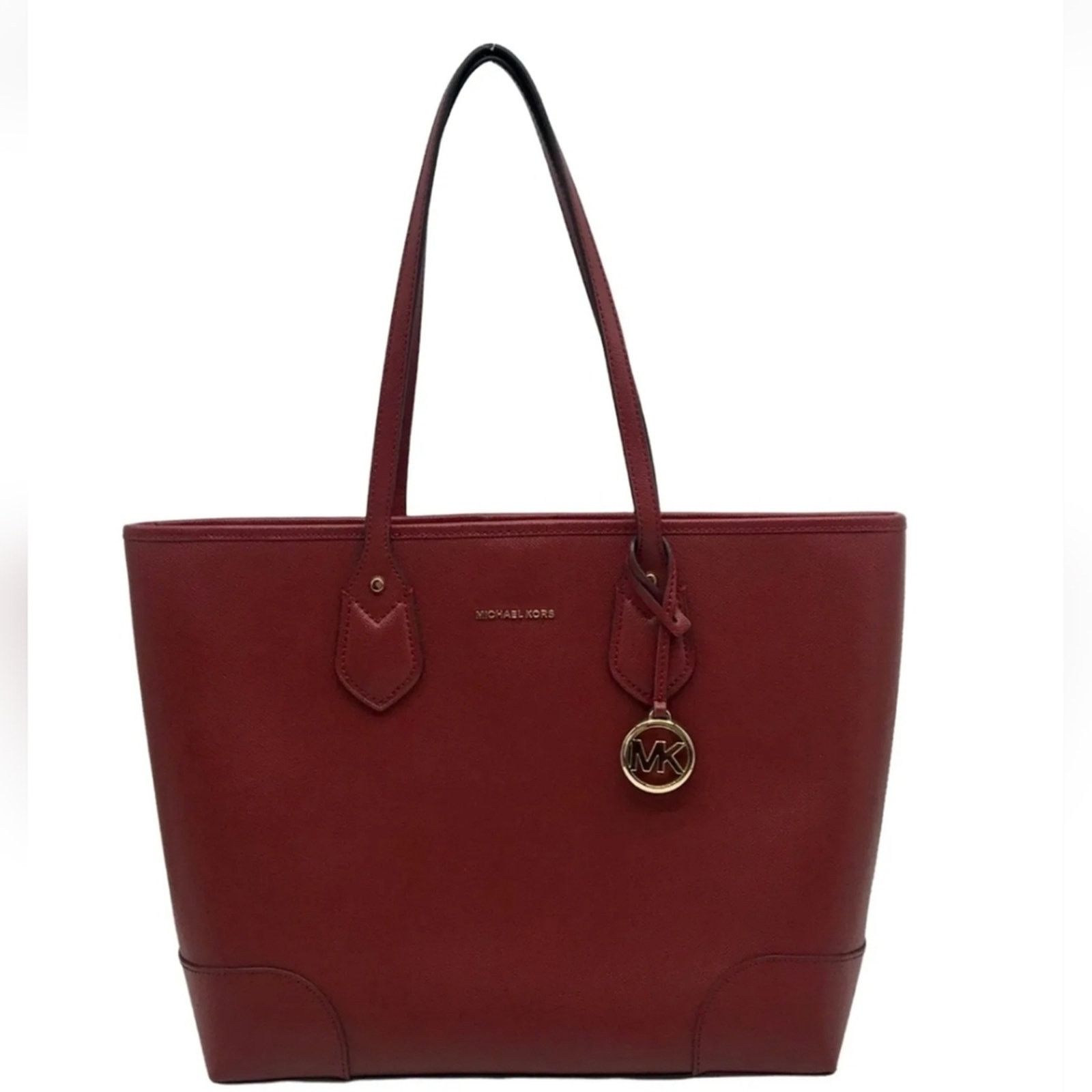 Michael Kors Extra Large Burgundy Leather Saylor Tote Bag