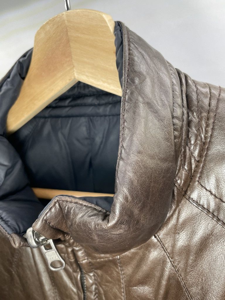 Brunello Cucinelli BRUNELLO CUCINELLI Brown Leather Nylon Blue Bomber Jacket Size US L / EU 52-54 / 3 - 17 Thumbnail