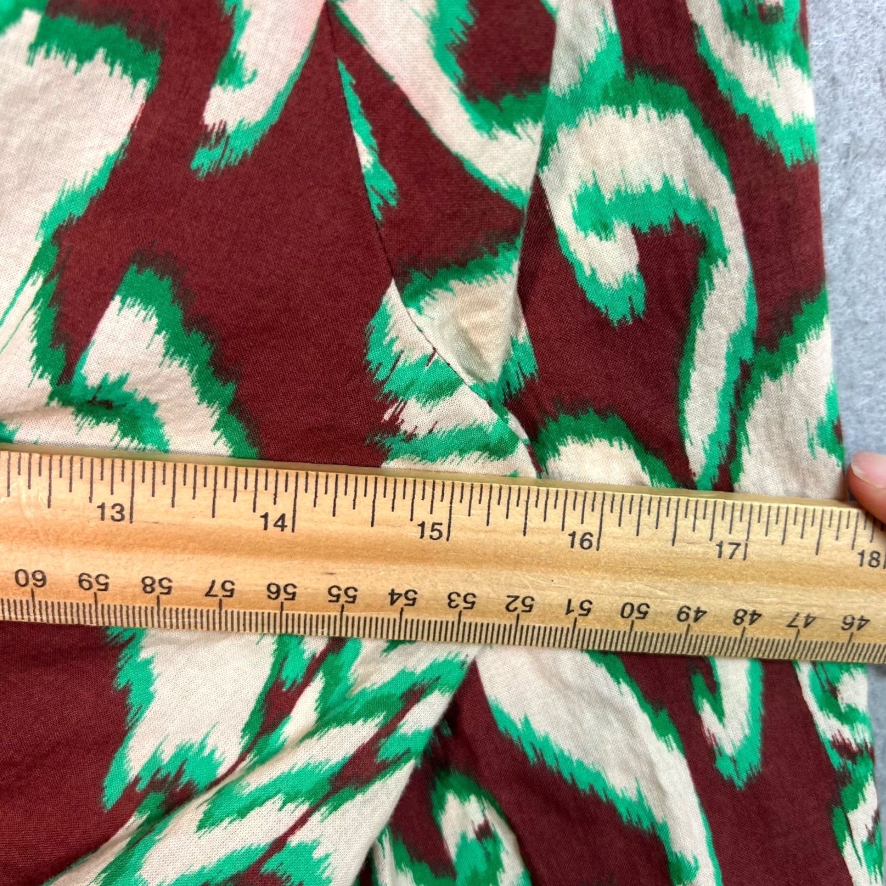 Zara Zara Blouse Womens XS Ikat Print Tie-Front 100% Cotton Long Sleeve Multicolor Size XS / US 0-2 / IT 36-38 - 5 Thumbnail