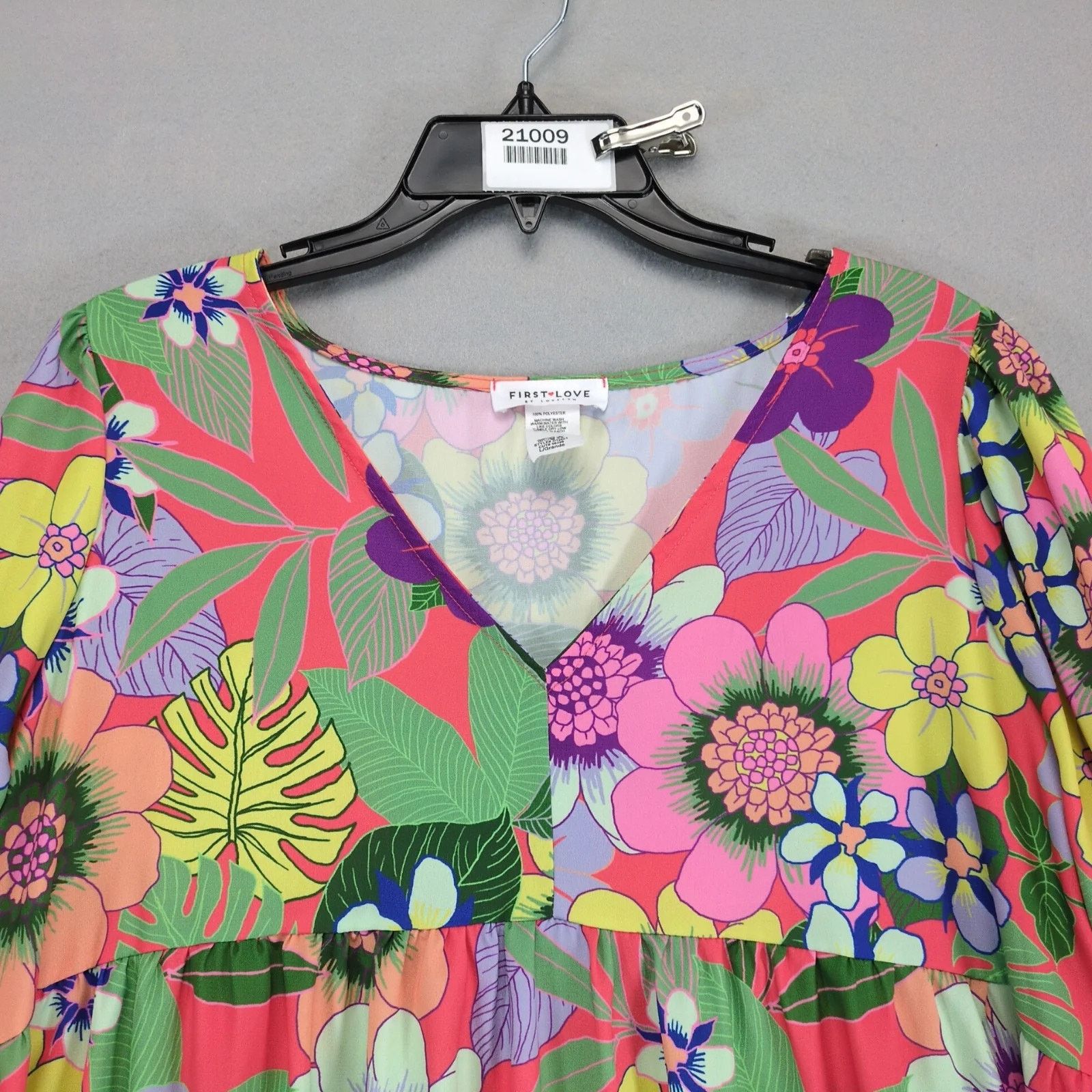 Vintage First Love Lovelyn Tropical Floral Babydoll Dress L Boho Size L / US 10 / IT 46 - 8 Thumbnail