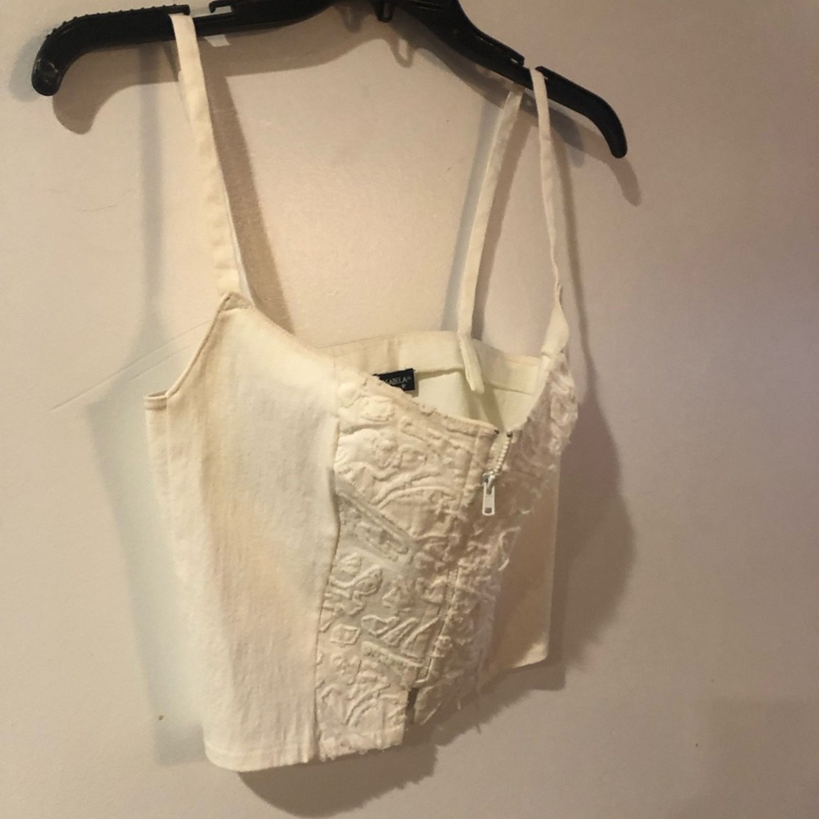 Cosabella Embroidered zip front crop top white Cosabella made in Italy Size S / US 4 / IT 40 - 4 Thumbnail