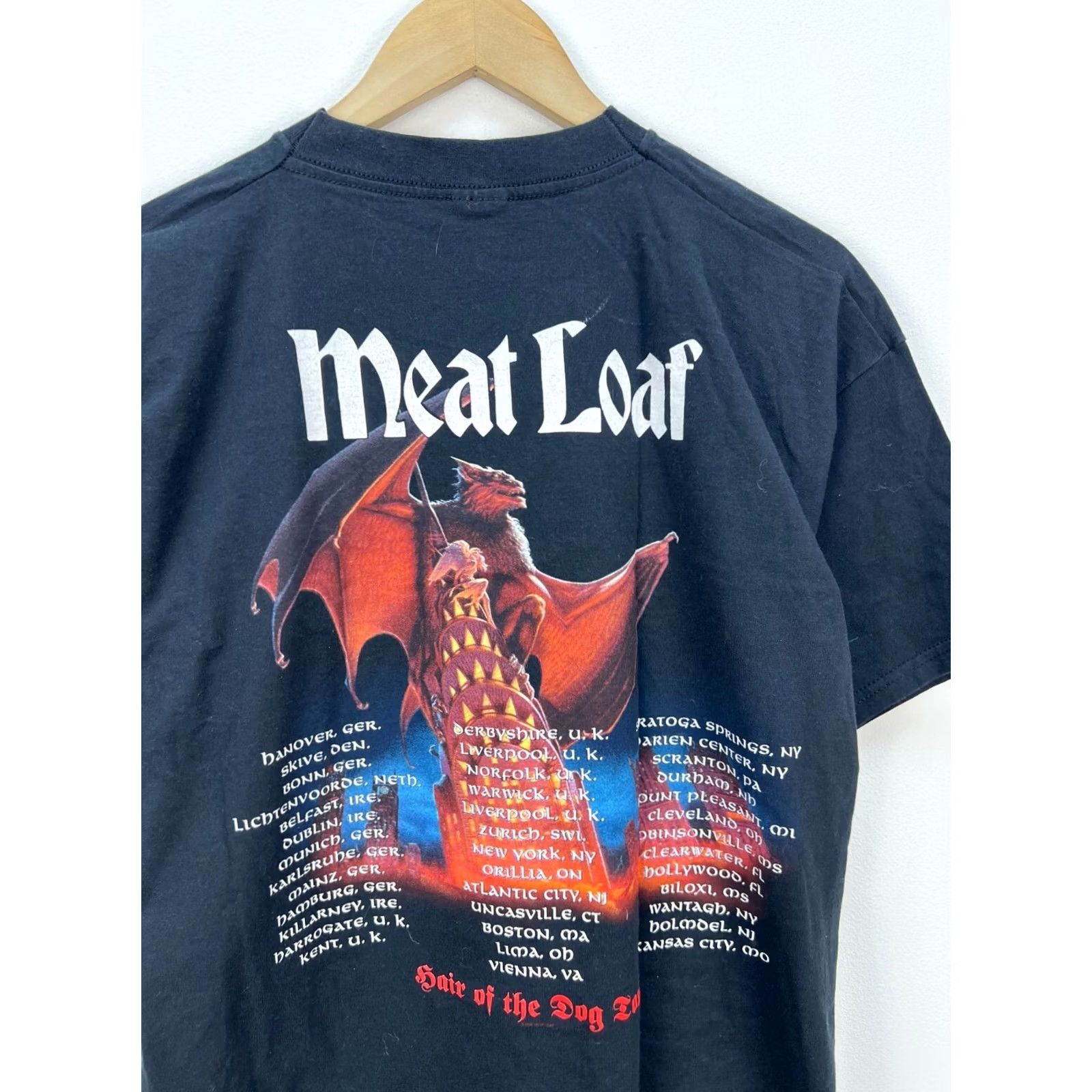 Fruit Of The Loom Meat Loaf 2005 Hair Of The Dog Tour T-Shirt Size XL Vintage Black Graphic Print Short Sleeve Crew Neck Mens XL Shirt Size US XL / EU 56 / 4 - 5 Thumbnail